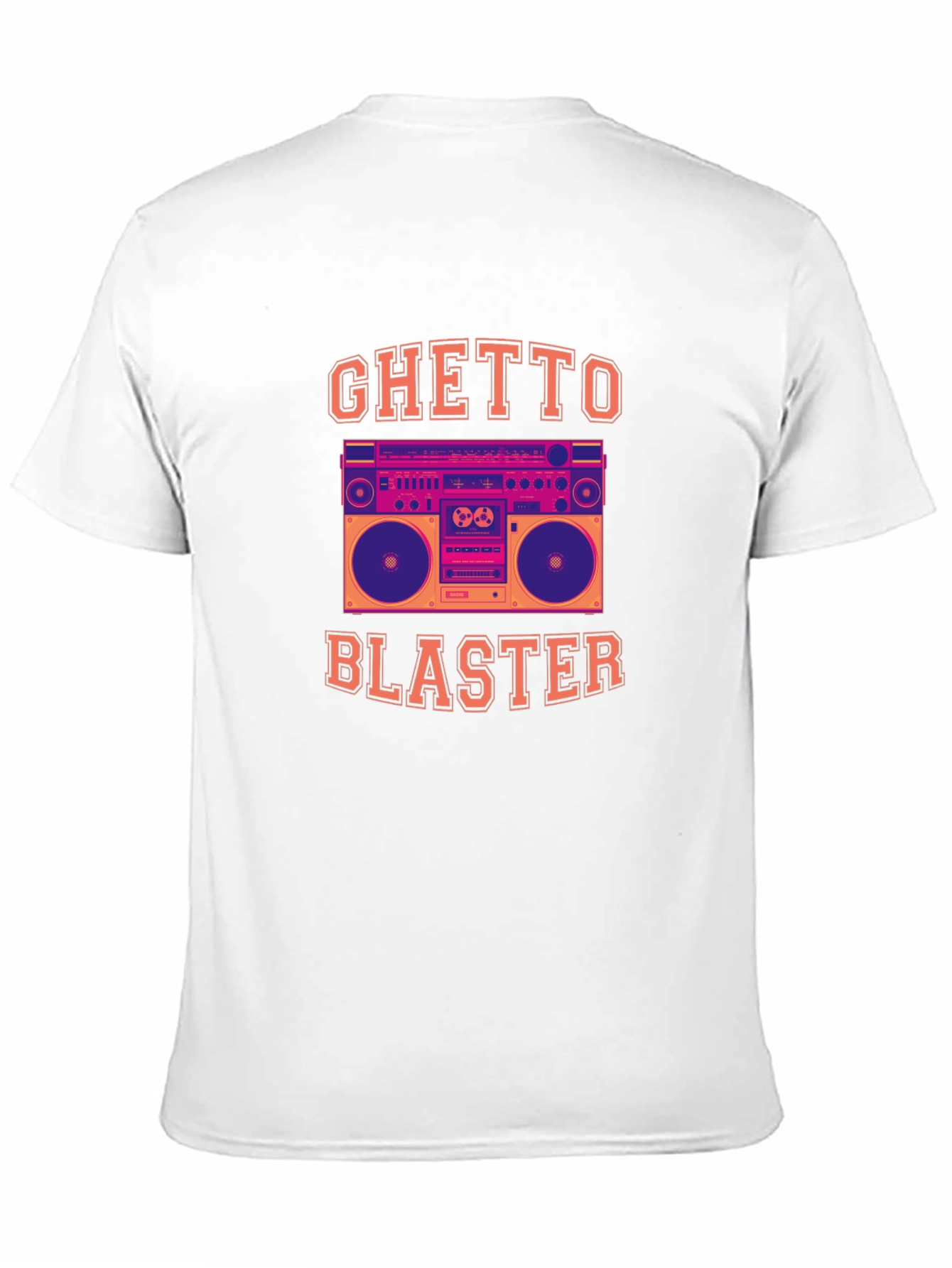 Black Ghetto Blaster Graphic Tee - Retro Boombox T-Shirt view 11