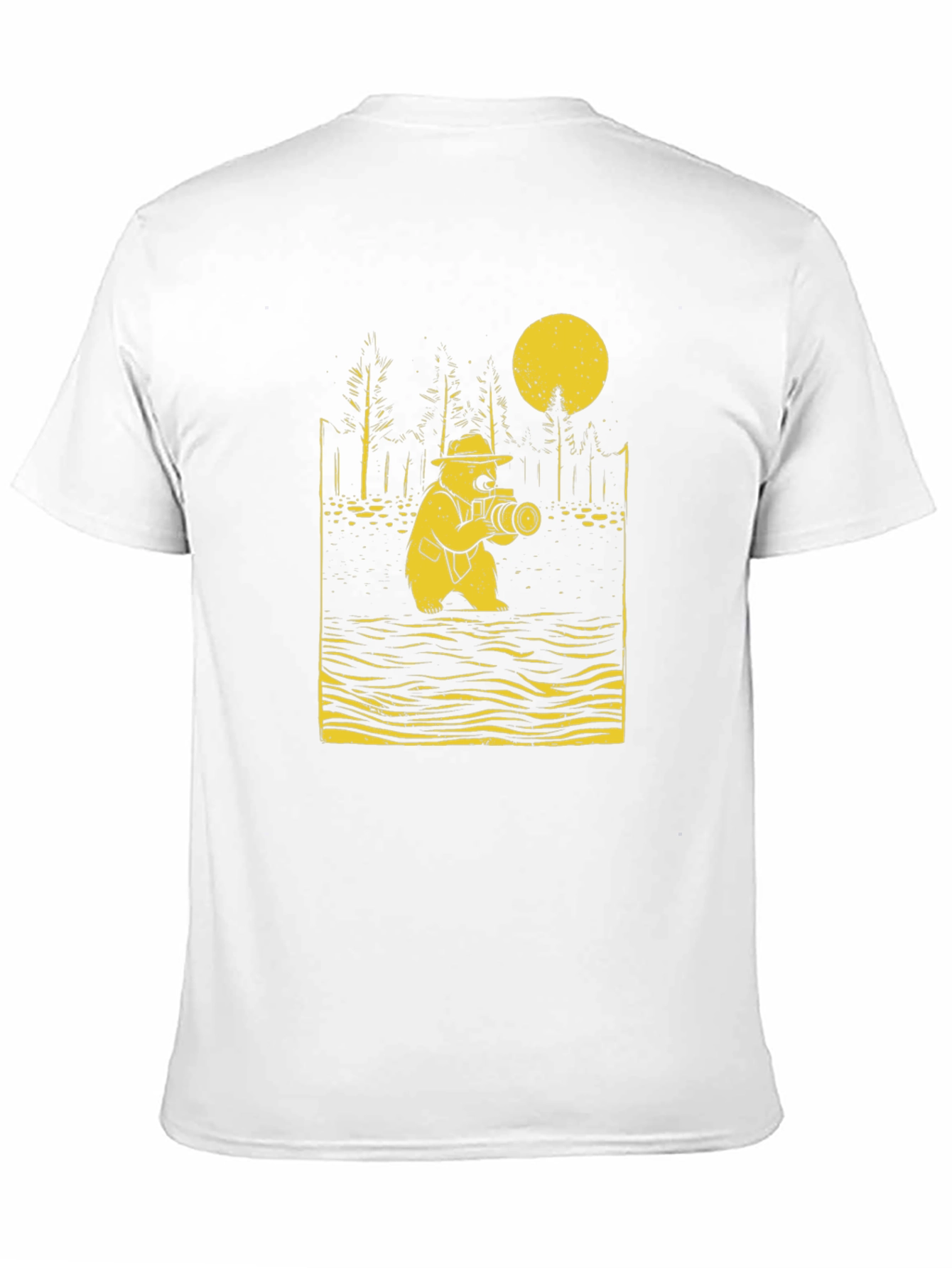 Black Bear Photographer Graphic Tee - Black Cotton T-Shirt view 11