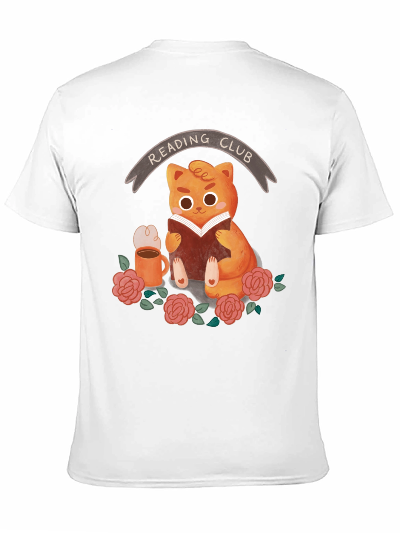 Black Reading Club Cat T-Shirt view 11