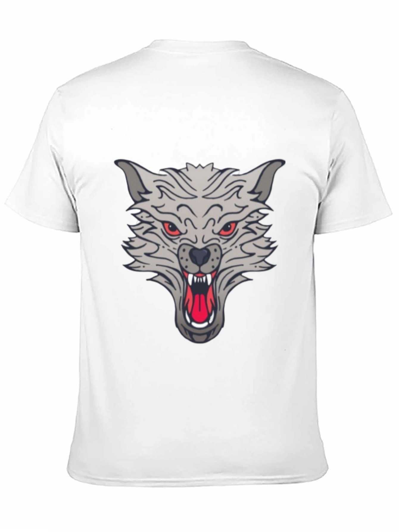 Black Men's Black Wolf Graphic T-Shirt view 11