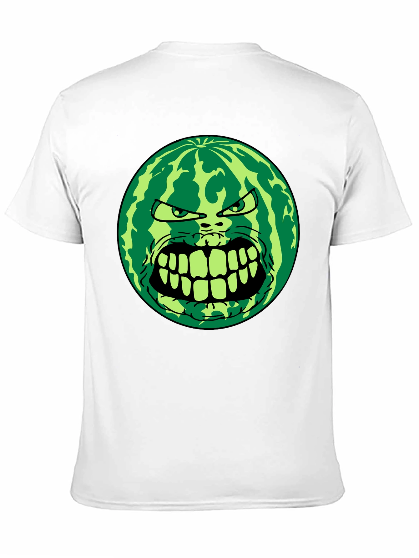 Black Angry Watermelon Graphic Tee - Black Cotton Blend view 11