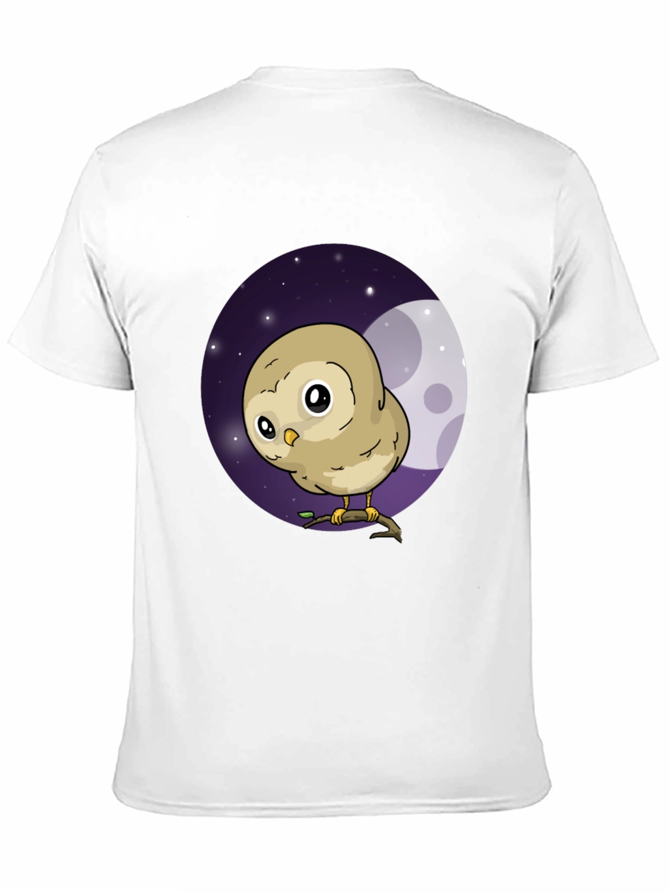 Black Cute Owl Moon Graphic Black T-Shirt view 11