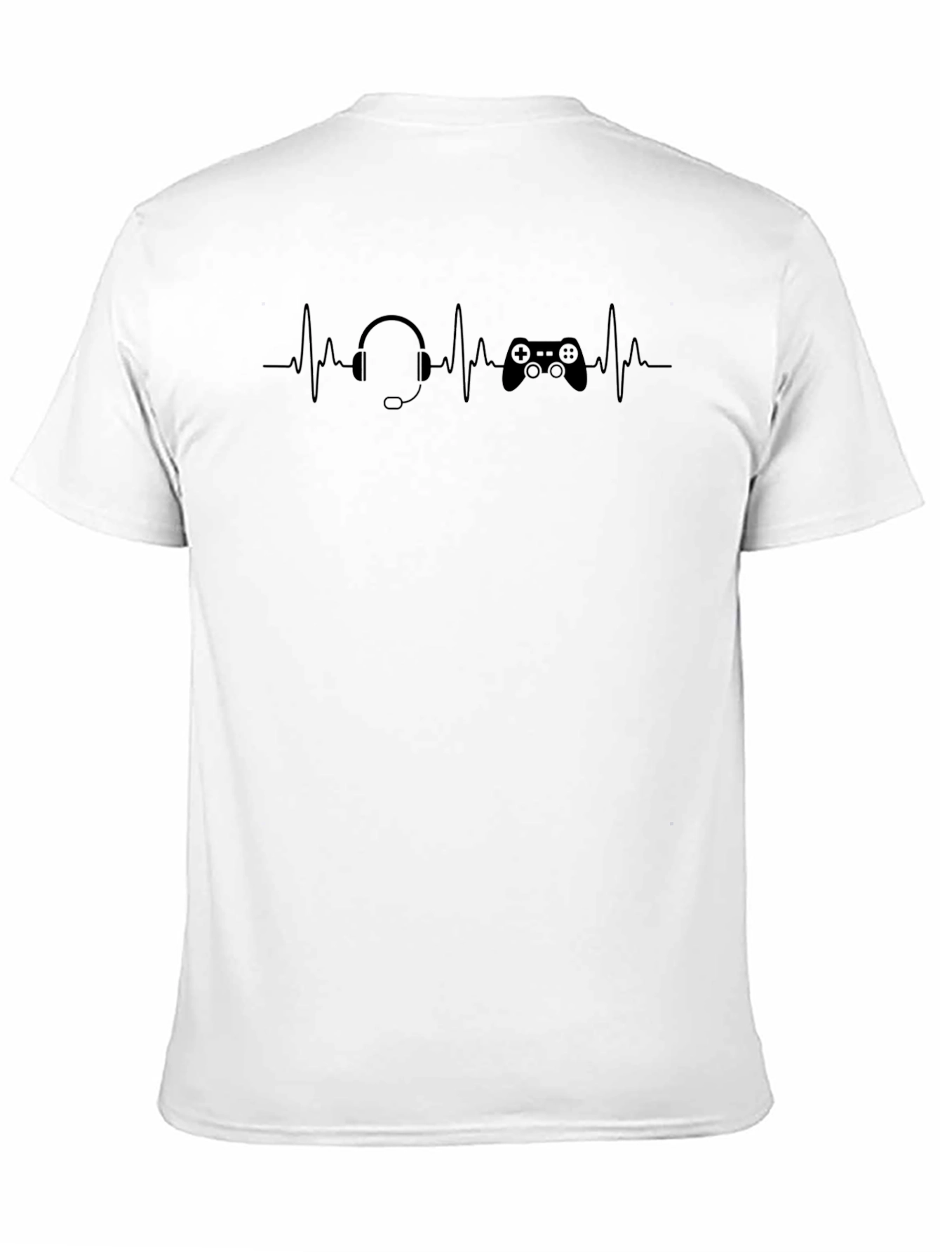 Black Gamer Heartbeat T-Shirt - Black Cotton Blend view 11