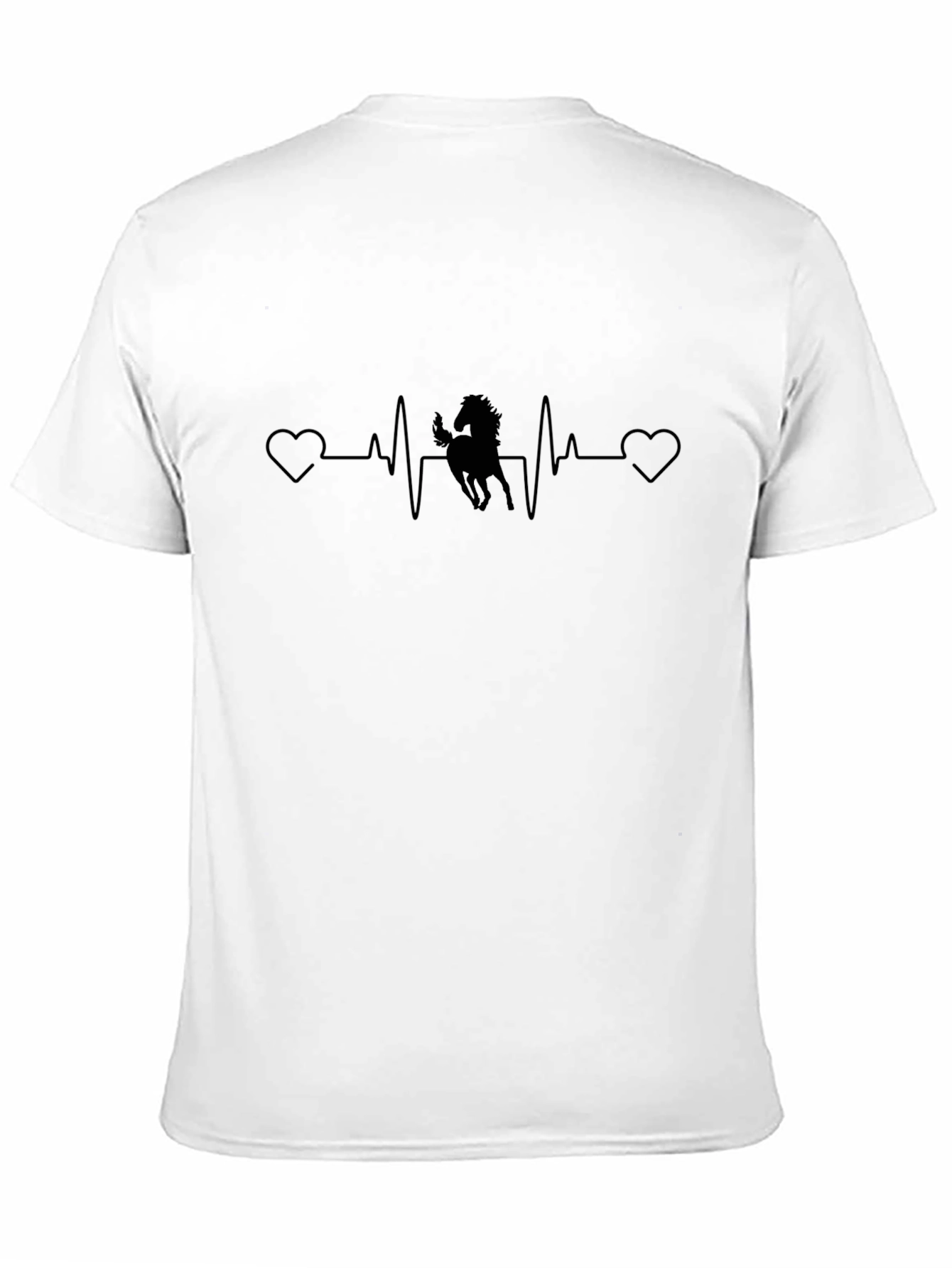 Black Horse Heartbeat Graphic Tee - Equestrian Love T-Shirt view 11