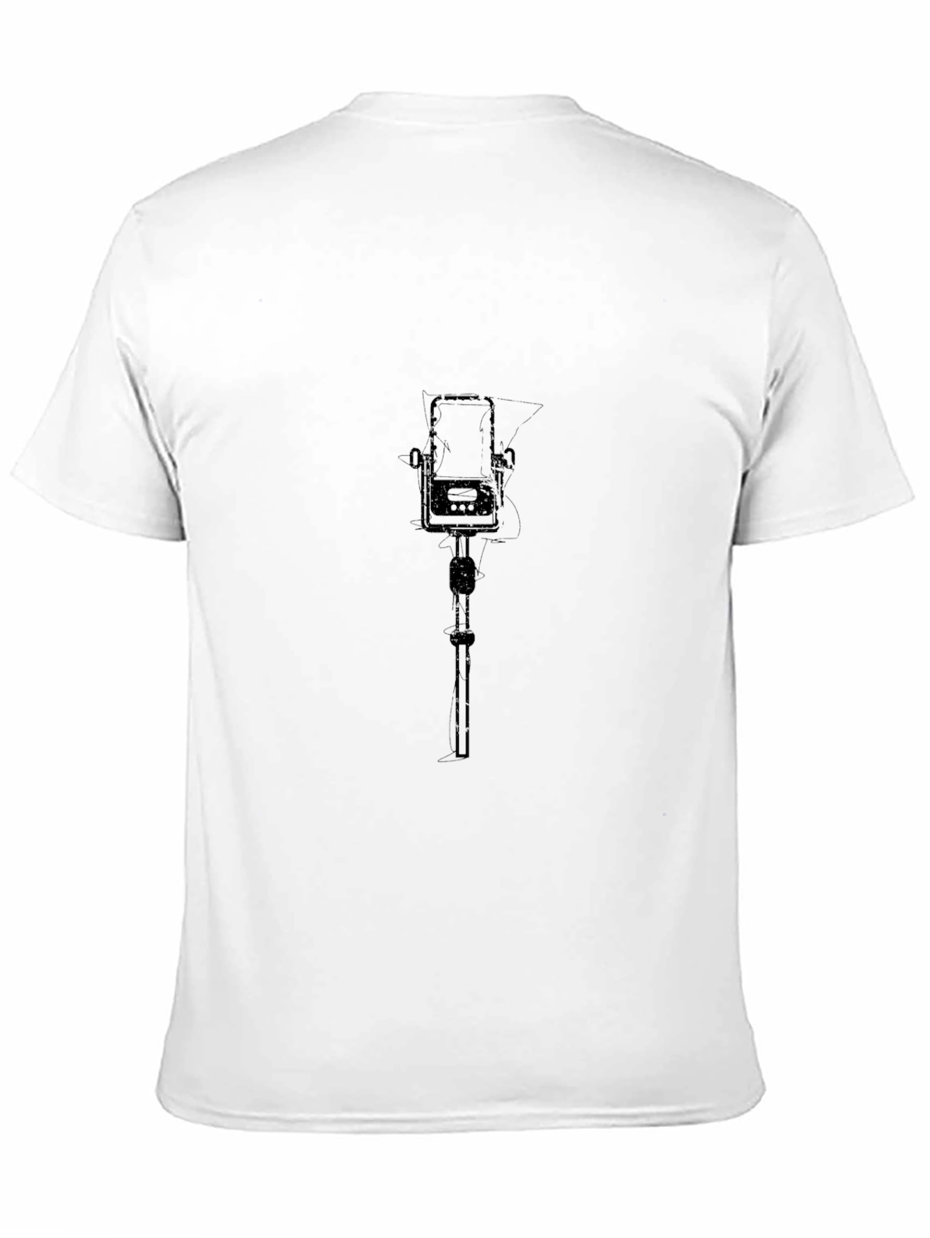 Black Black Graphic Tee - Retro Microphone Design view 11