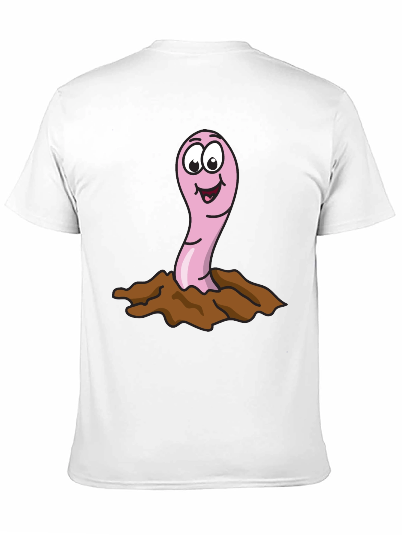 Black Funny Worm T-Shirt - Cartoon Earthworm Tee view 11