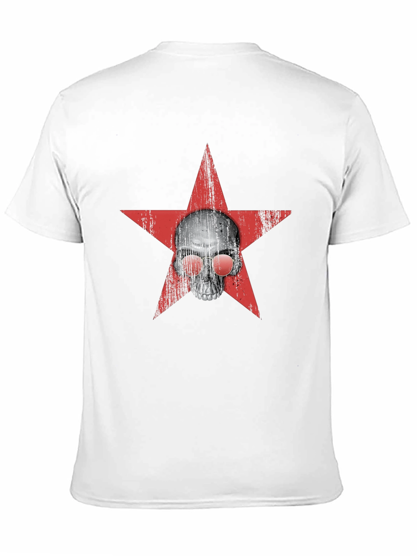 Black Skull & Star Graphic Tee - Black Cotton Blend view 11