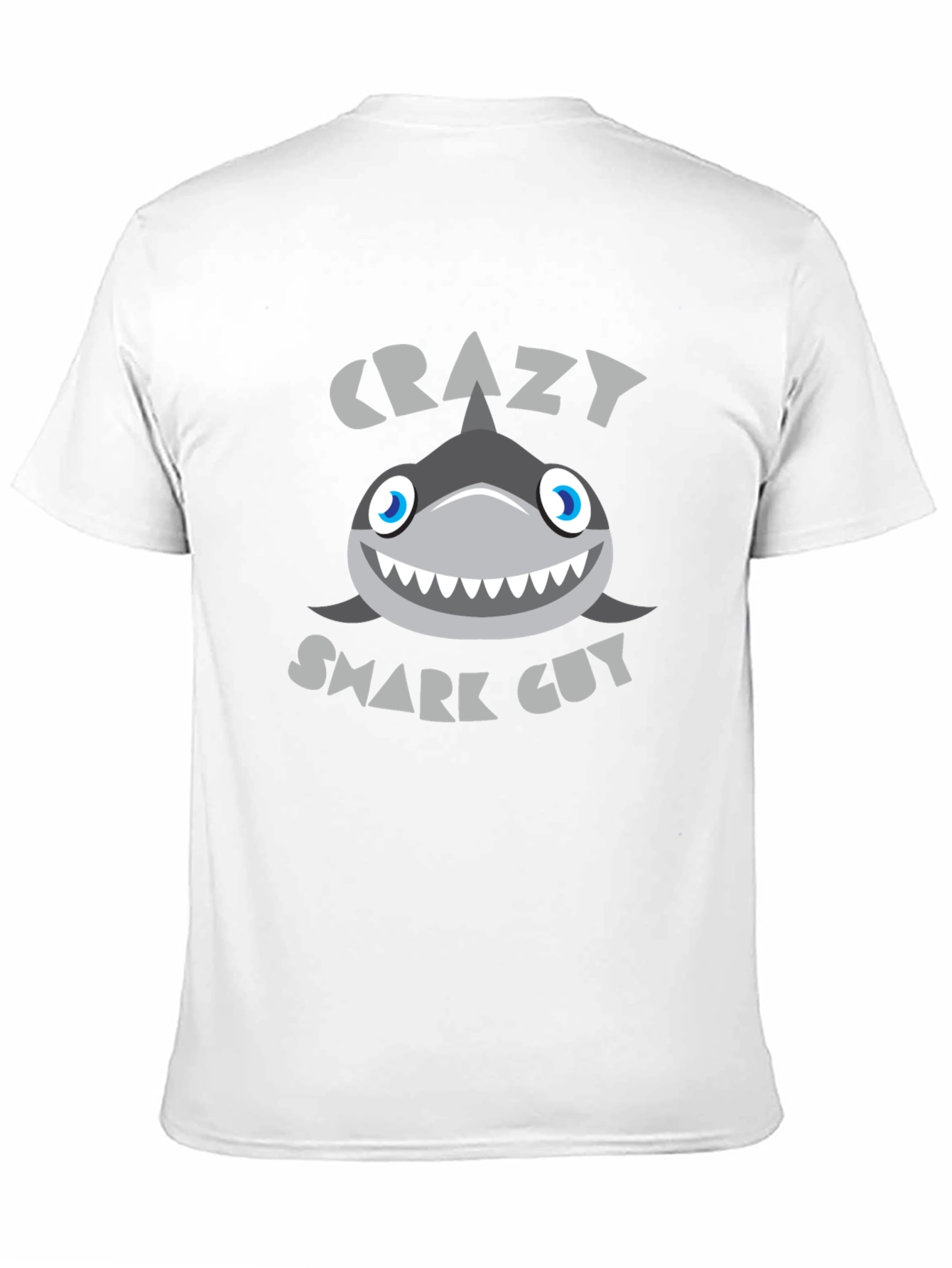 Black Crazy Shark Guy Black Graphic Tee view 11
