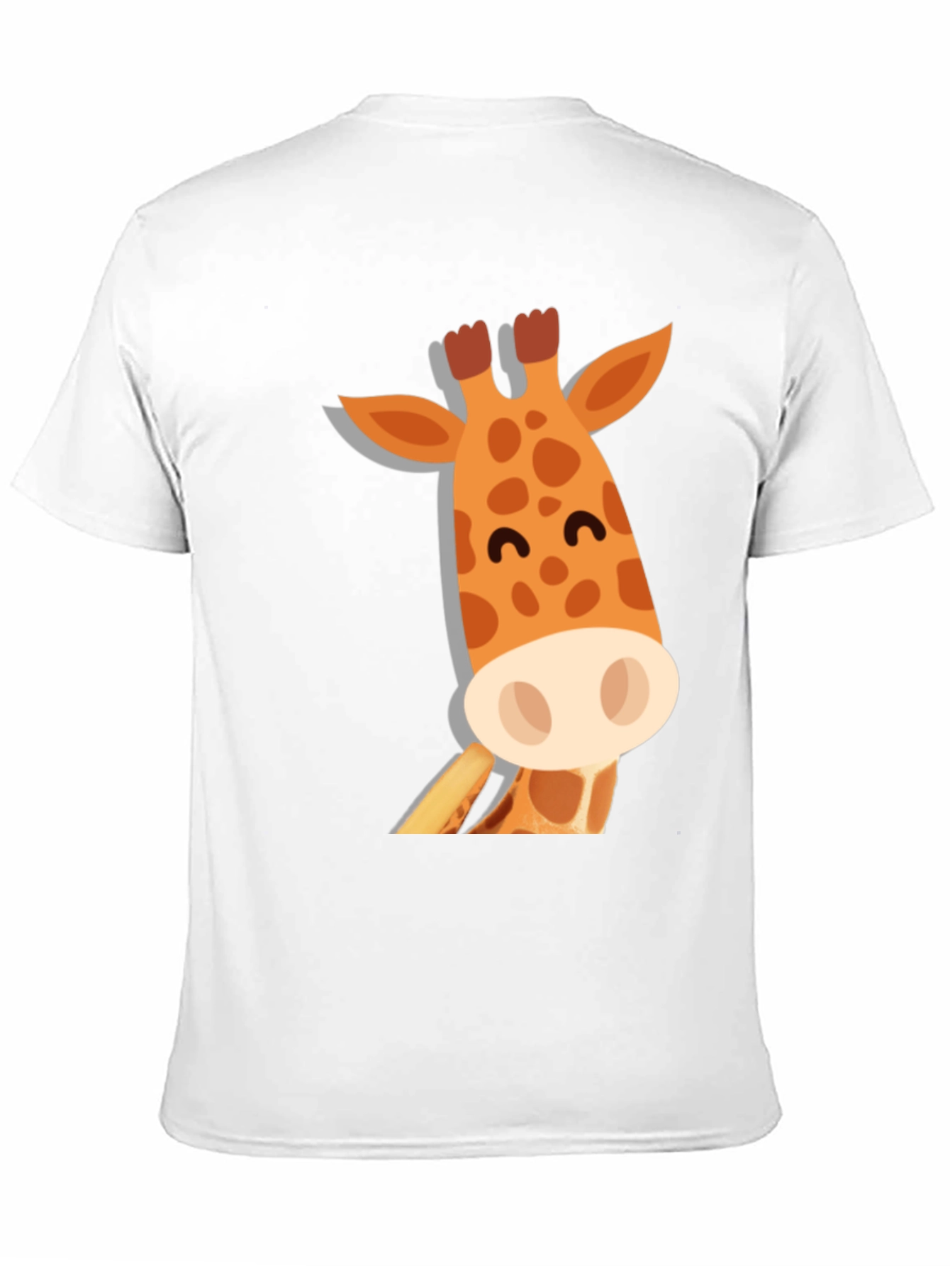 Black Cute Giraffe Graphic Tee - Black Cotton T-Shirt view 11