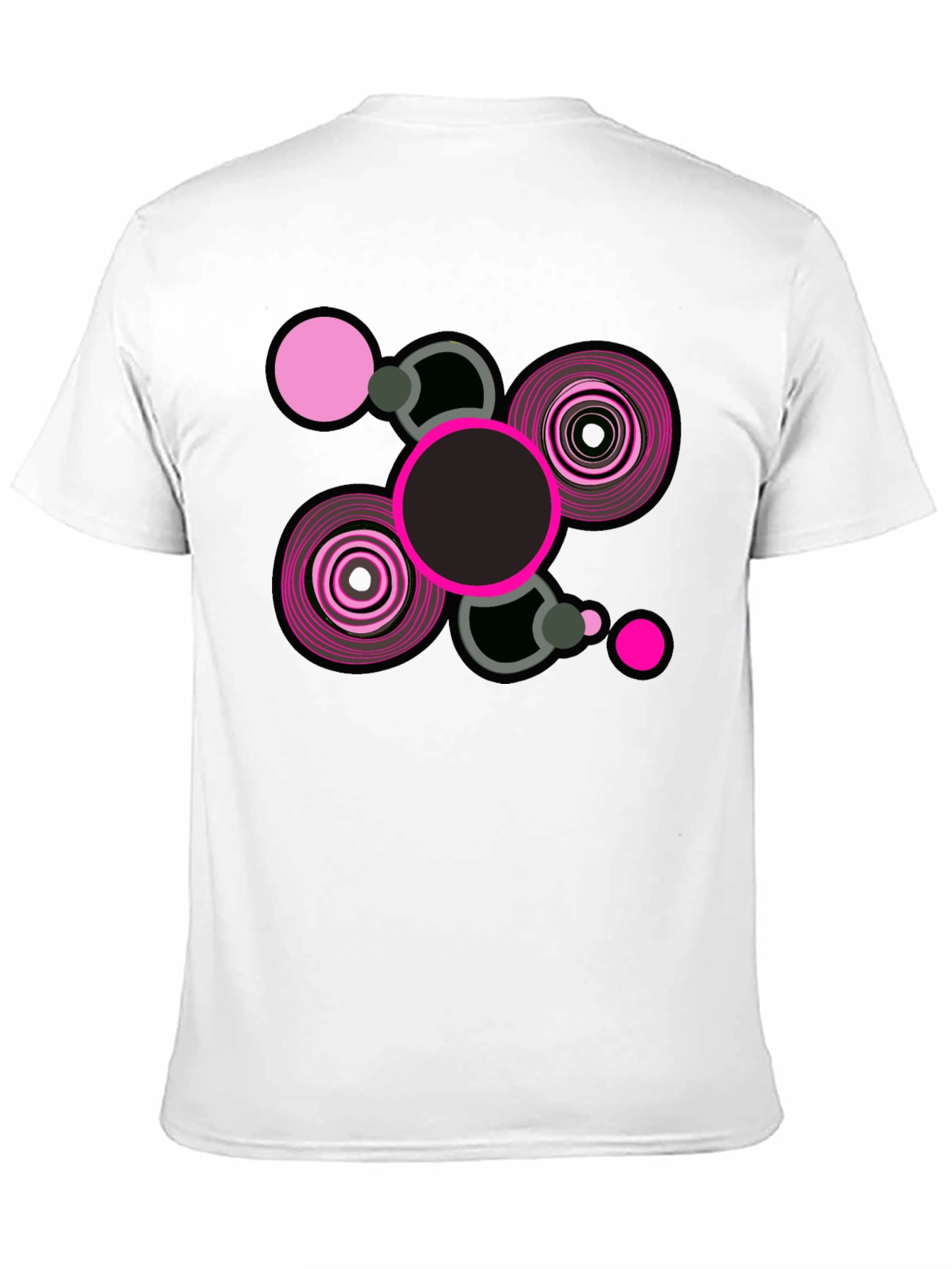 Black Abstract Geometric Graphic Print Black T-Shirt view 11