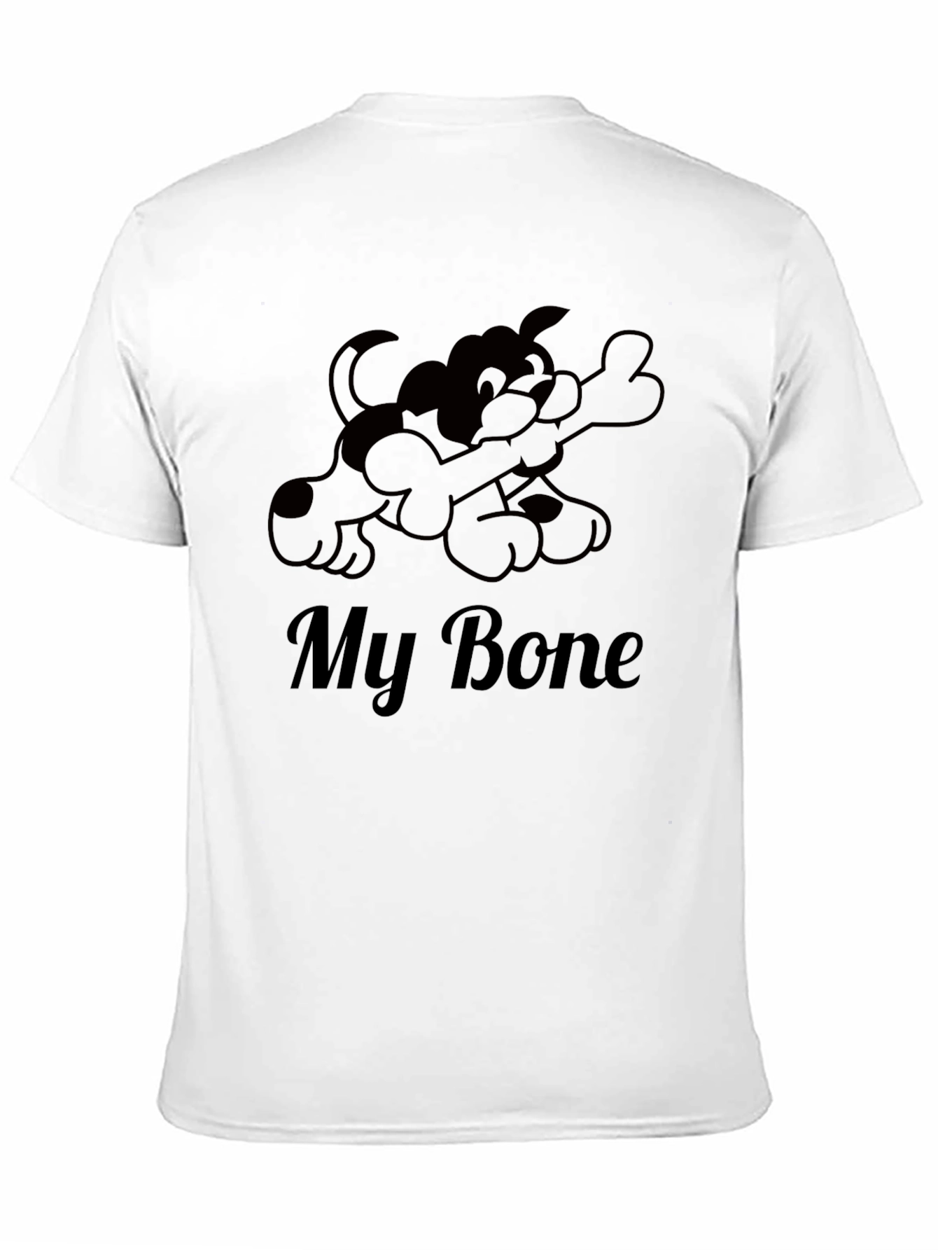 Black My Bone T-Shirt - Dog Cartoon Graphic Tee view 11