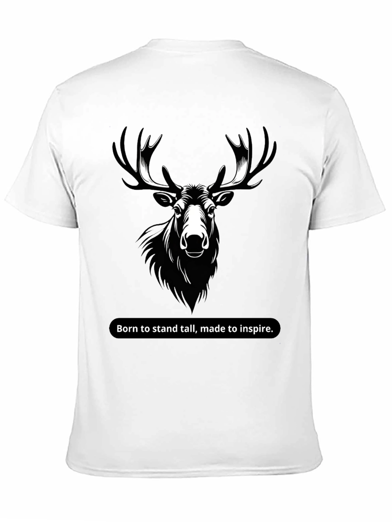 Black Men's Black T-Shirt with Moose Graphic view 11
