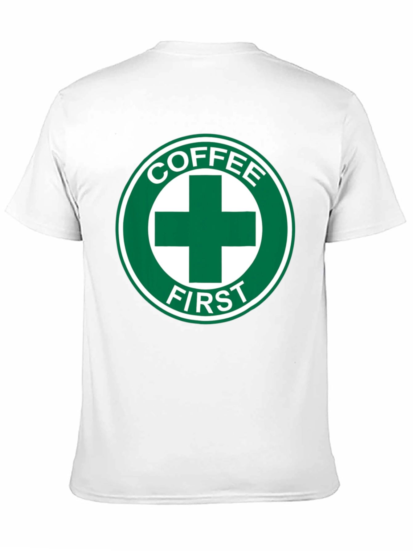 Black Coffee First T-Shirt - Green Cross Design view 11