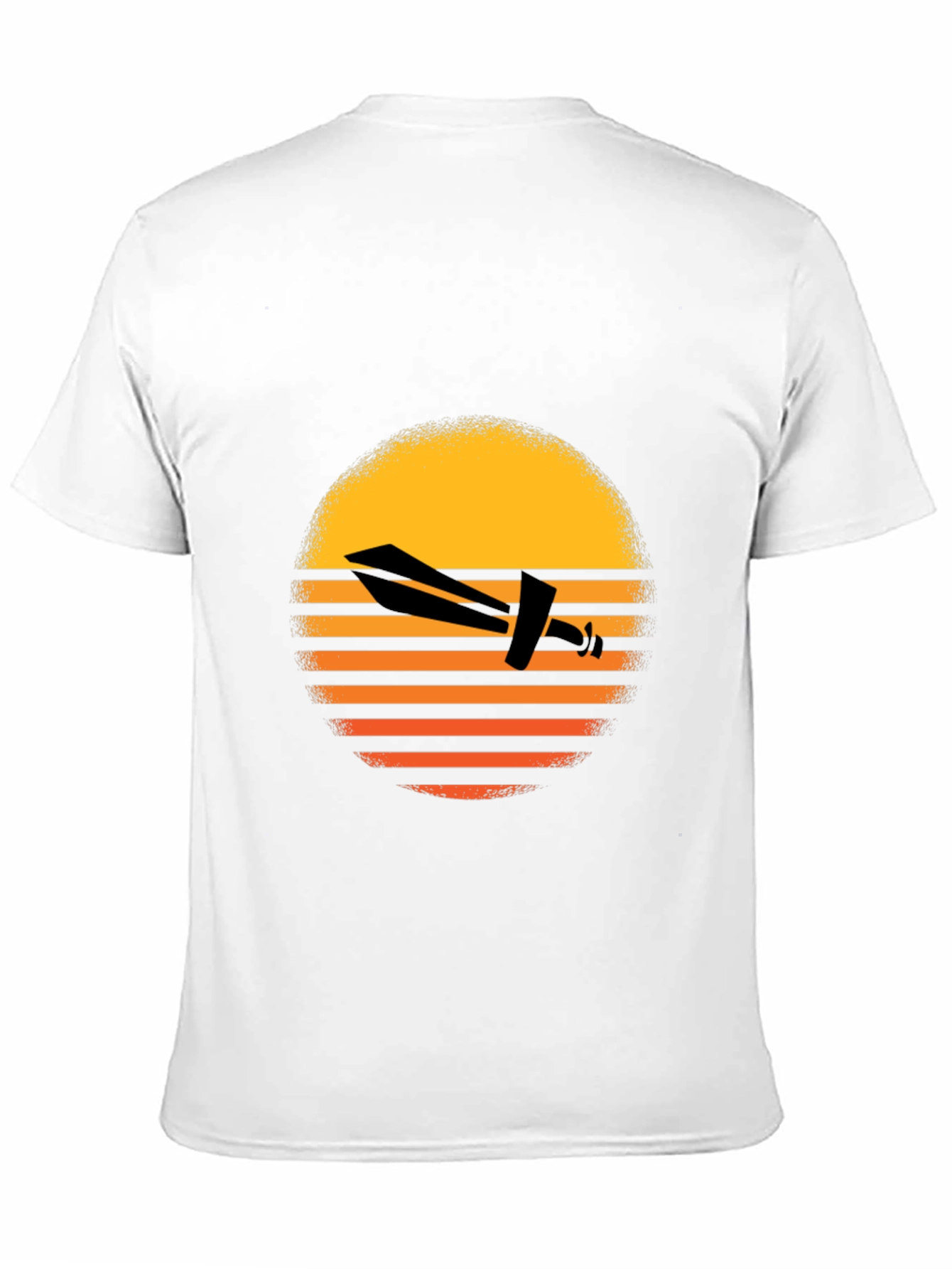 Retro Airplane Sunset Graphic Tee - Black - 11