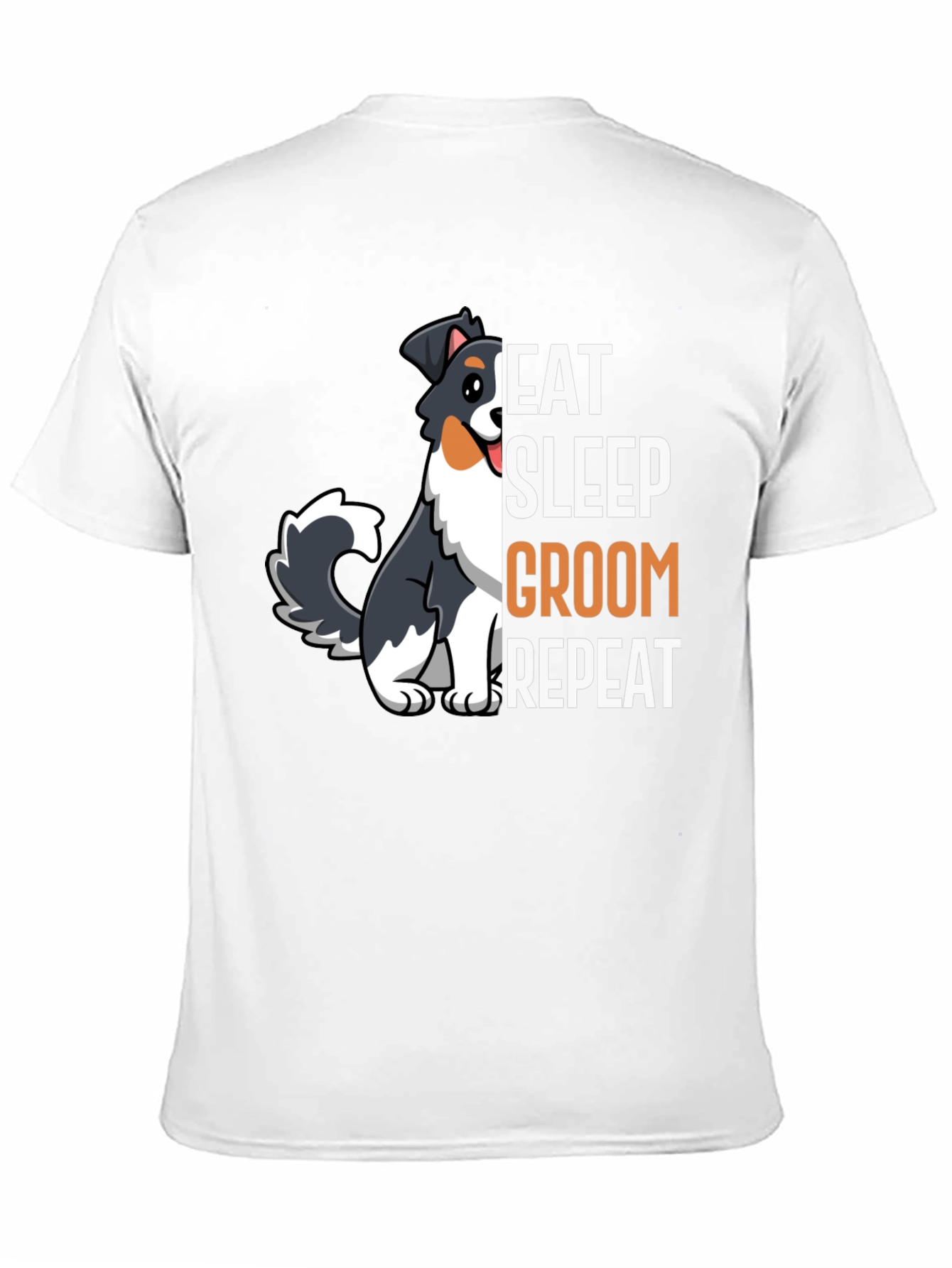 Black Eat Sleep Groom Repeat Dog T-Shirt view 11