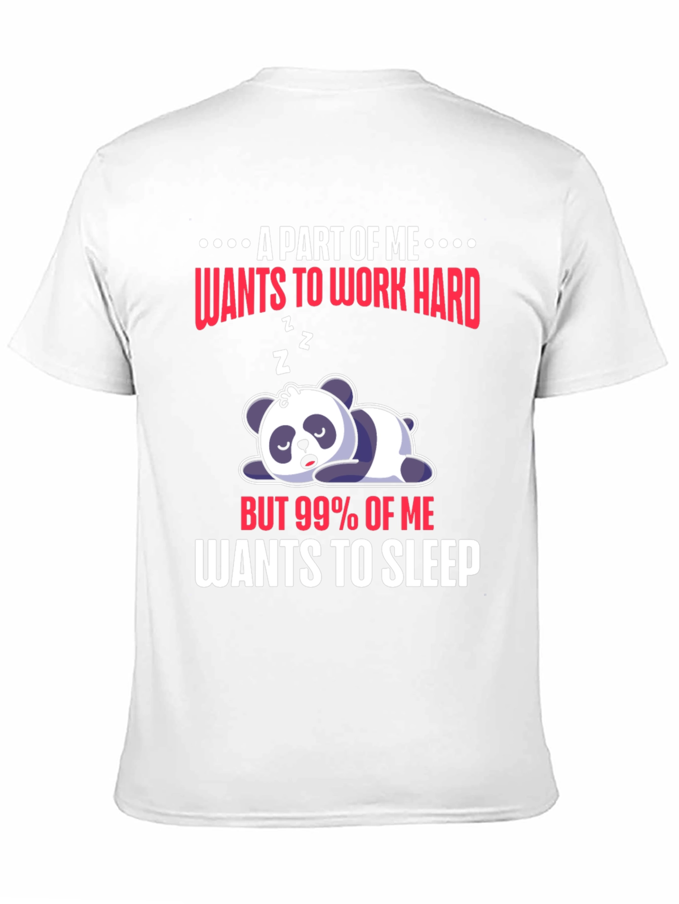 Black Funny Panda "Wants to Sleep" Graphic Tee view 11