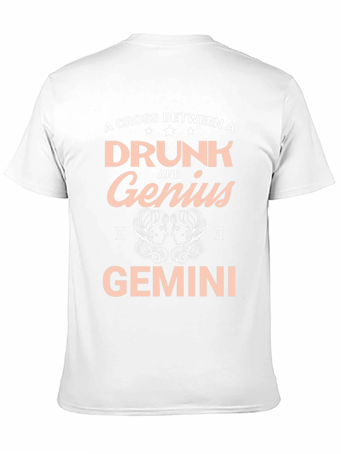 Black Drunk and Genius Gemini Black T-Shirt view 11