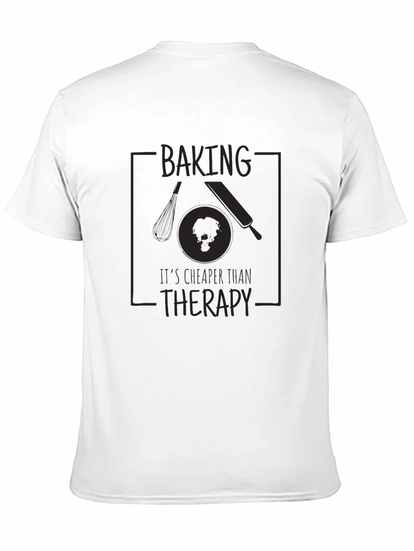 Black Baking Therapy Tee - Funny Baker Shirt view 11
