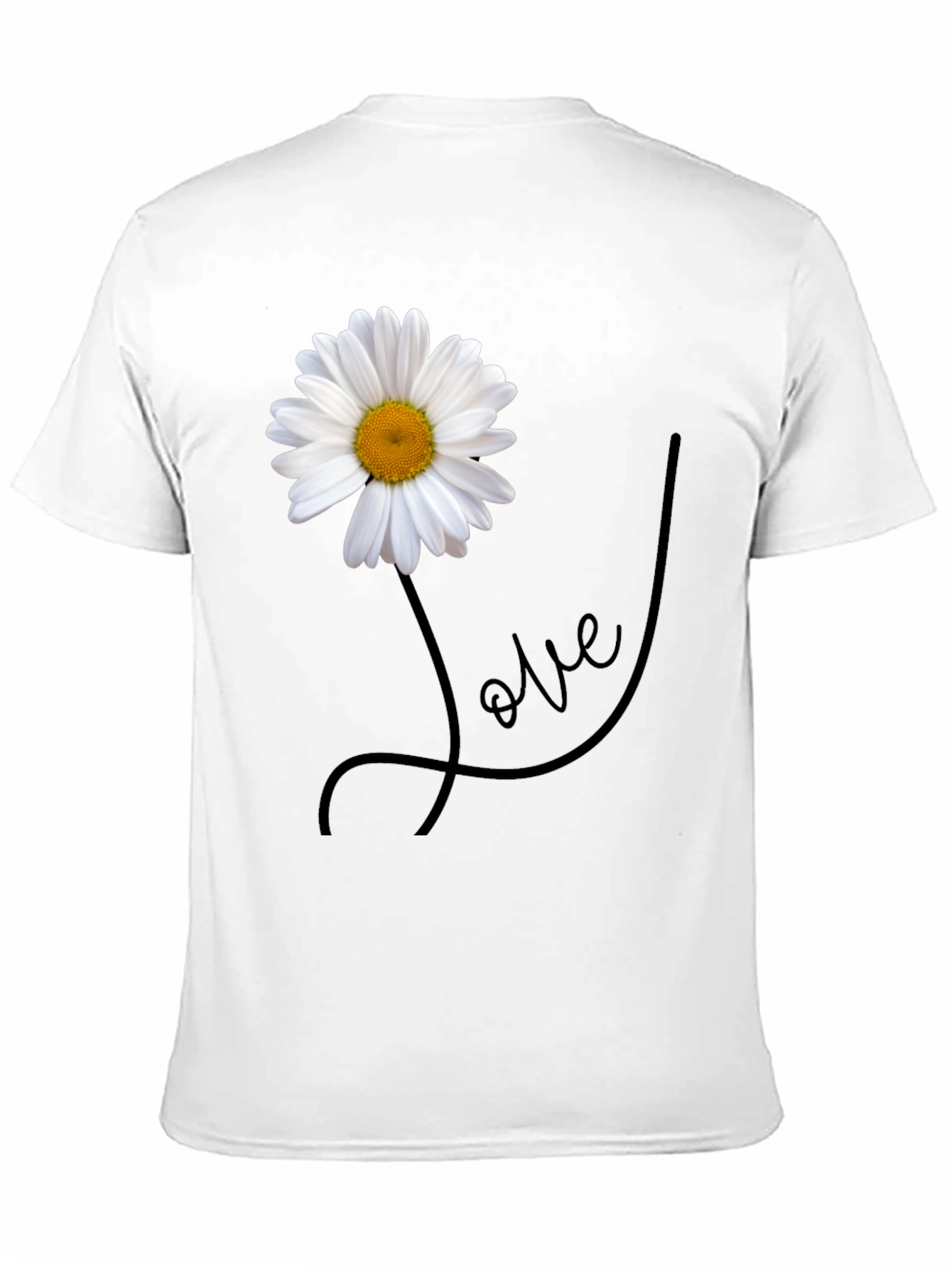 Black Daisy Love Graphic Tee - Stylish Men's Black T-Shirt view 11