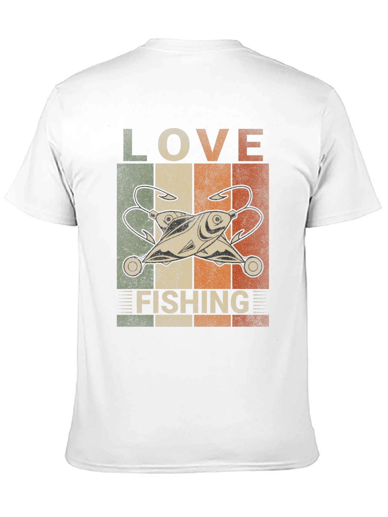 Black Love Fishing Retro Graphic T-Shirt view 11