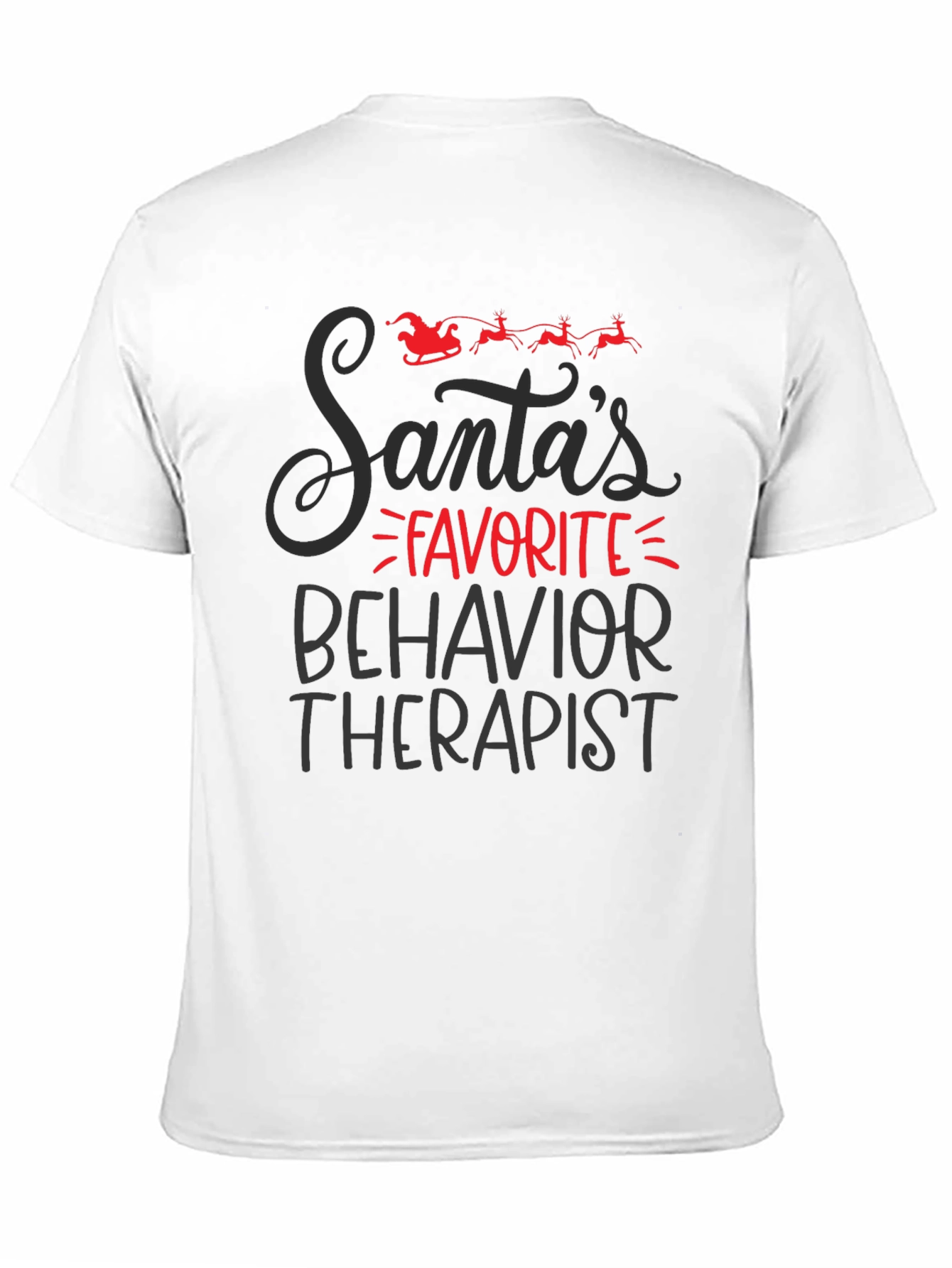 Black Santa's Favorite Behavior Therapist Graphic Tee view 11
