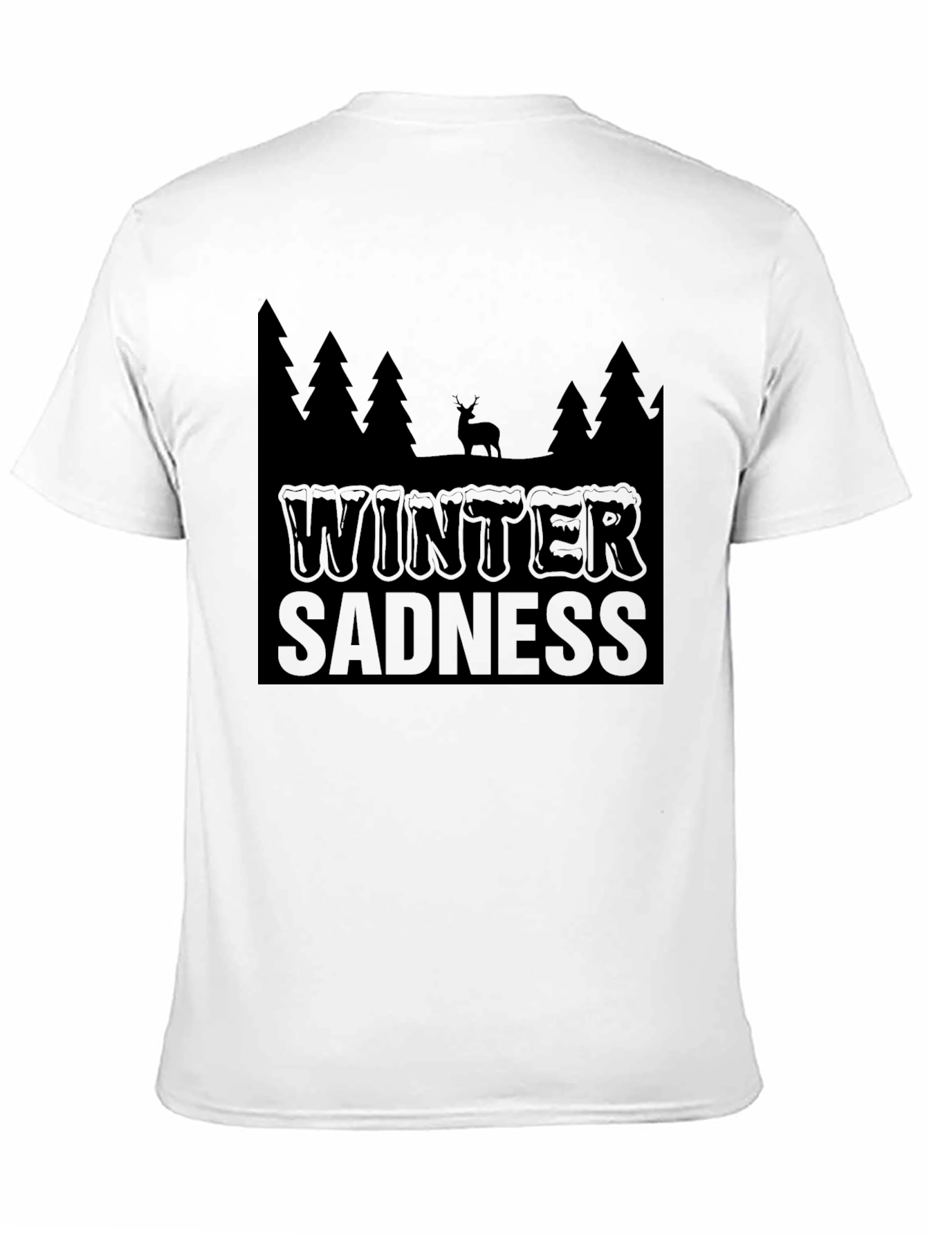 Black Winter Sadness Black Graphic T-Shirt view 11