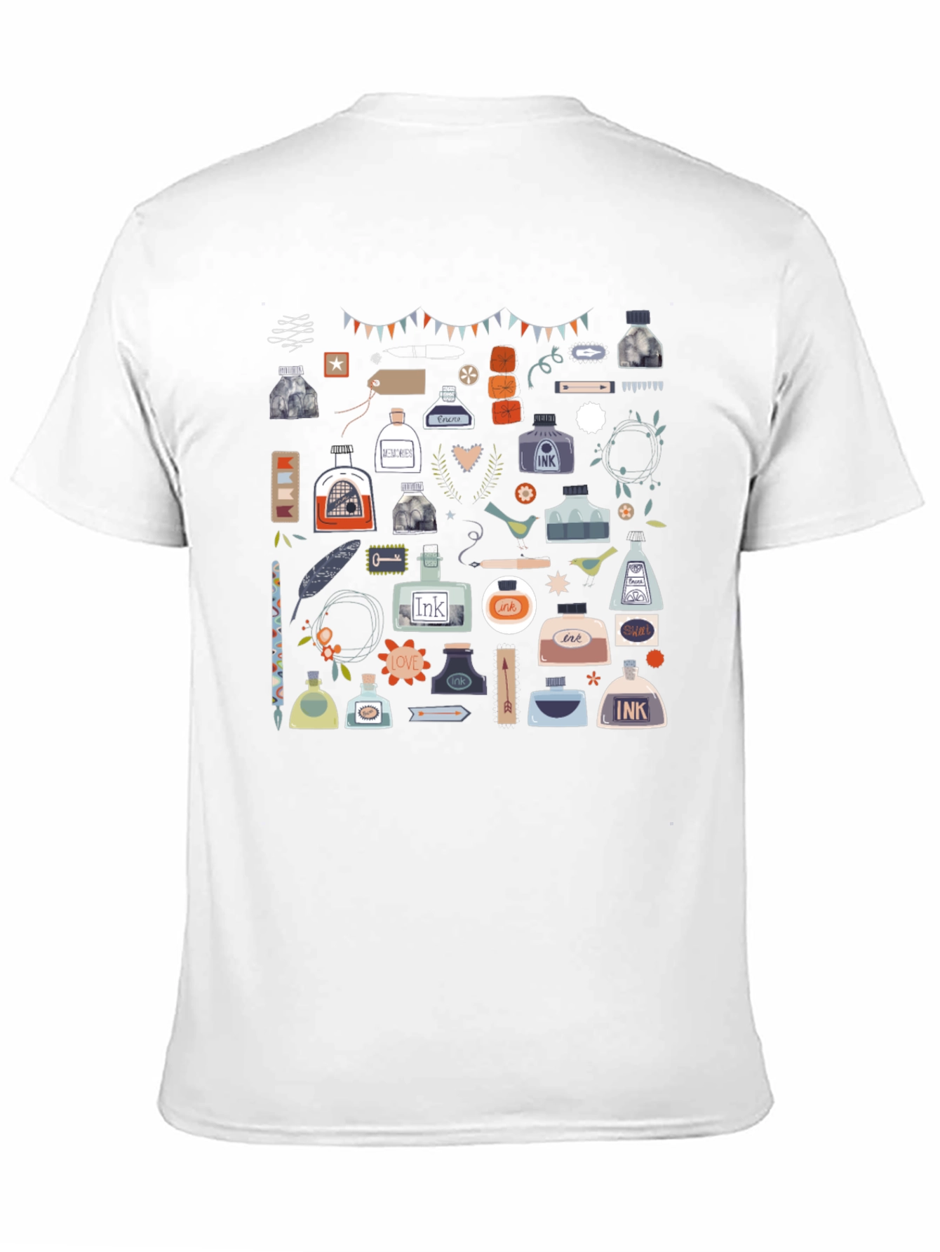 Black Ink Bottle Pattern T-Shirt view 11