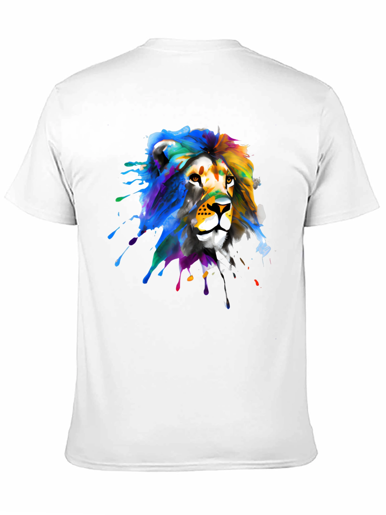 Black Lion Splatter Graphic Black T-Shirt view 11