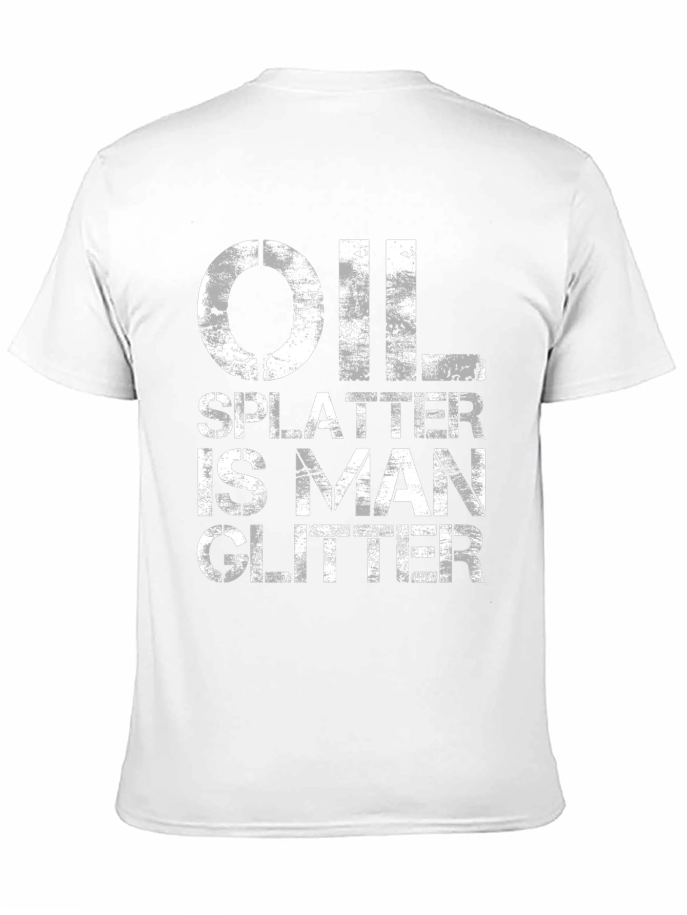 Black Oil Splatter is Man Glitter - Black T-Shirt view 11