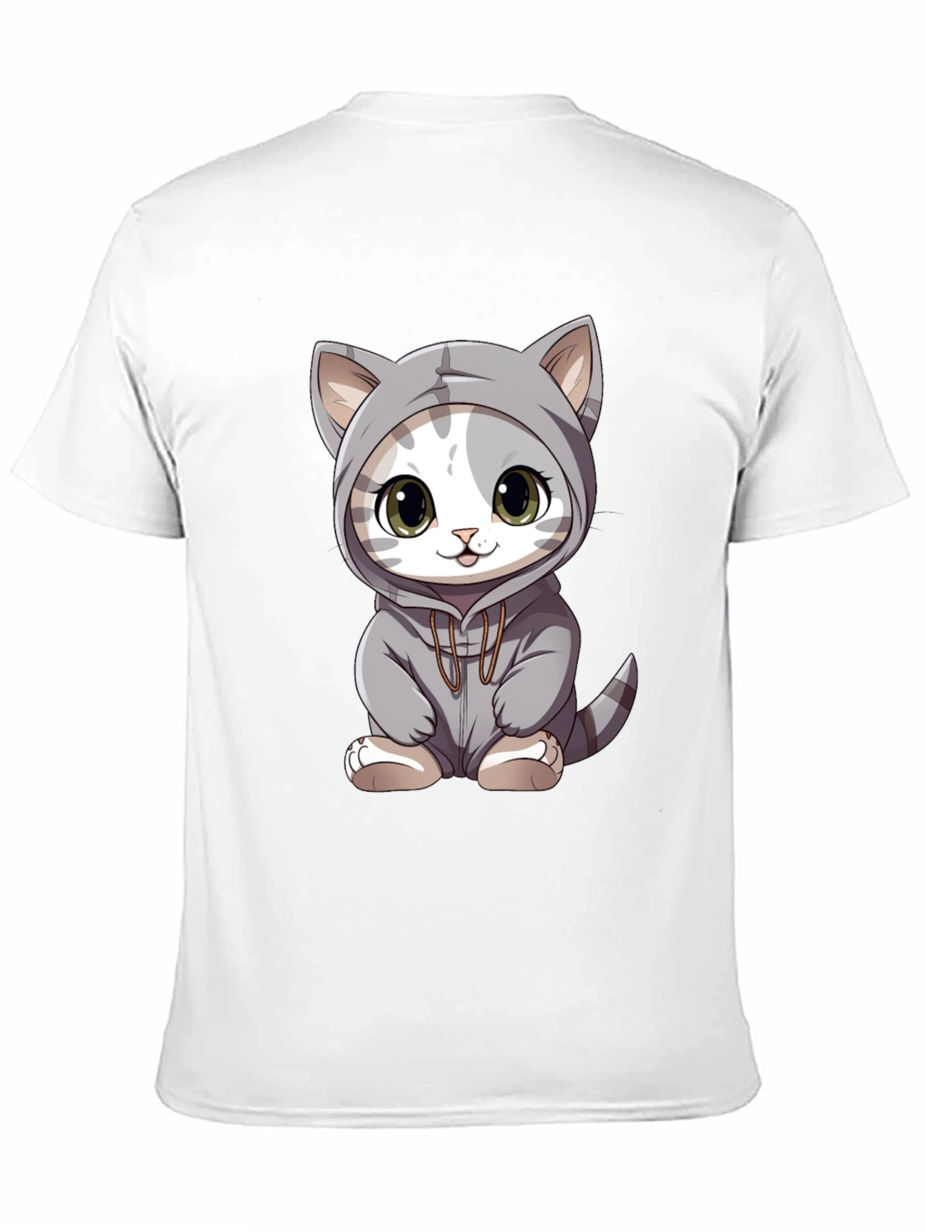Black Cute Cat Hoodie T-Shirt view 11