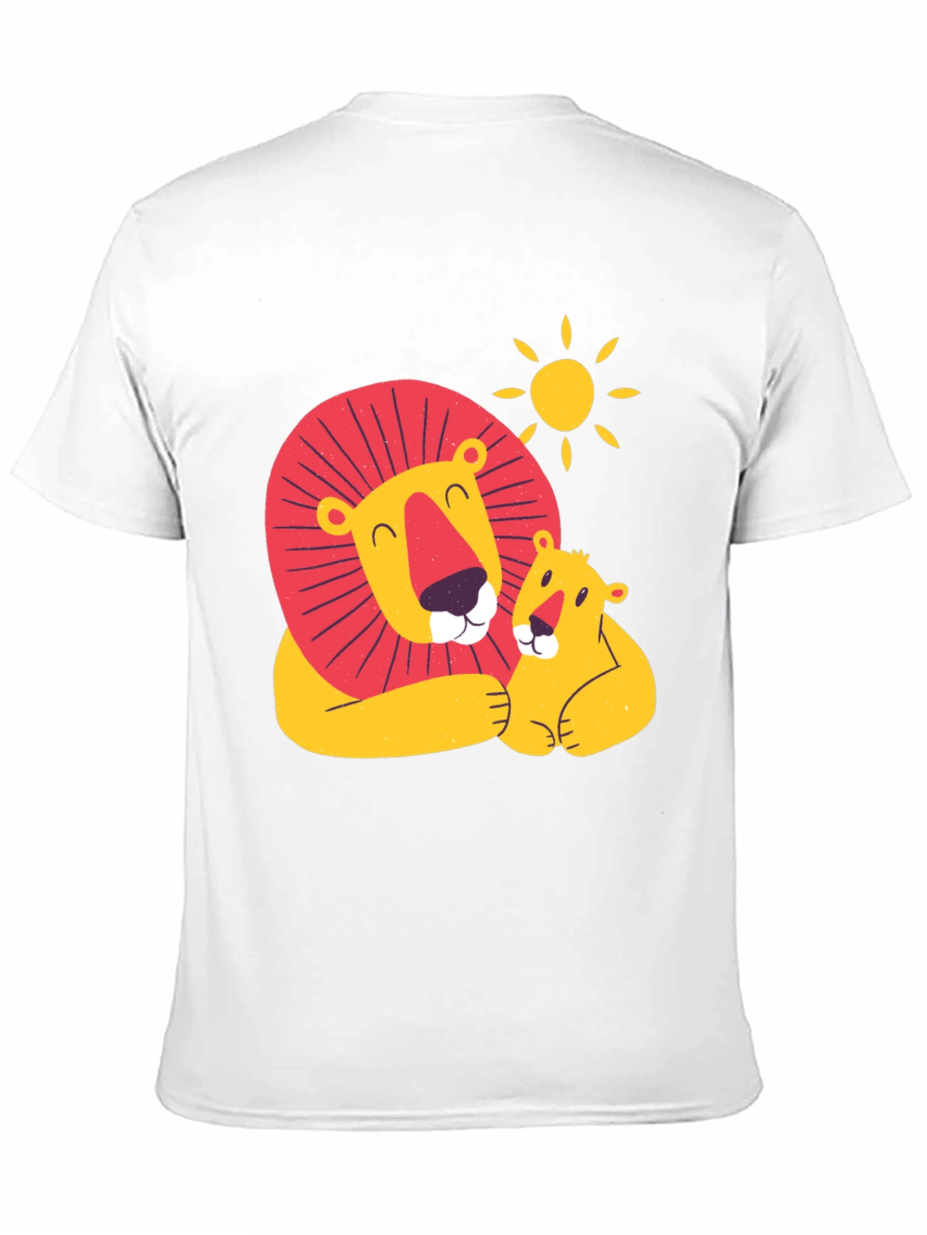 Black Cute Lion & Cub Graphic Black T-Shirt view 11