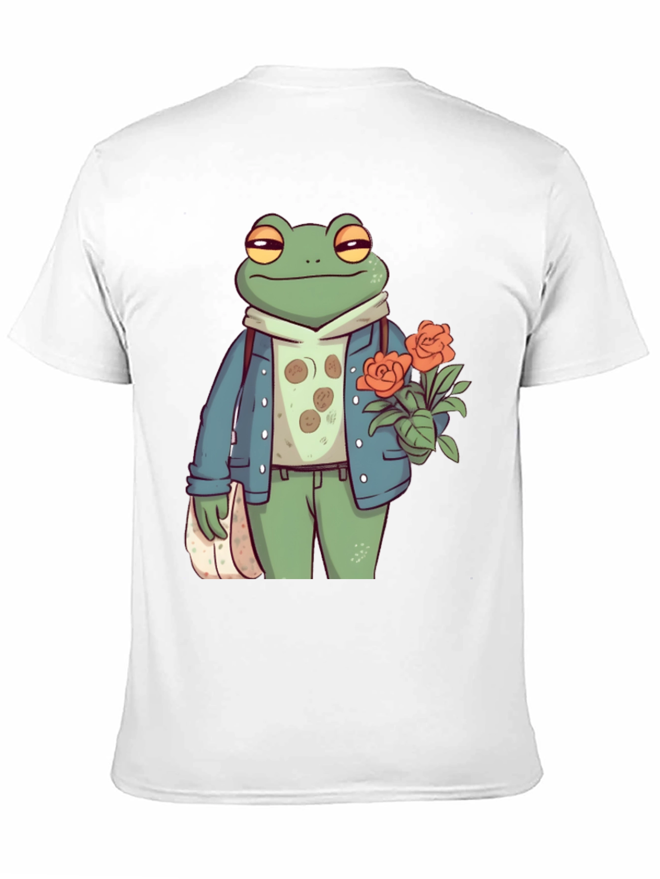 Black Stylish Frog with Flowers Graphic Tee view 11