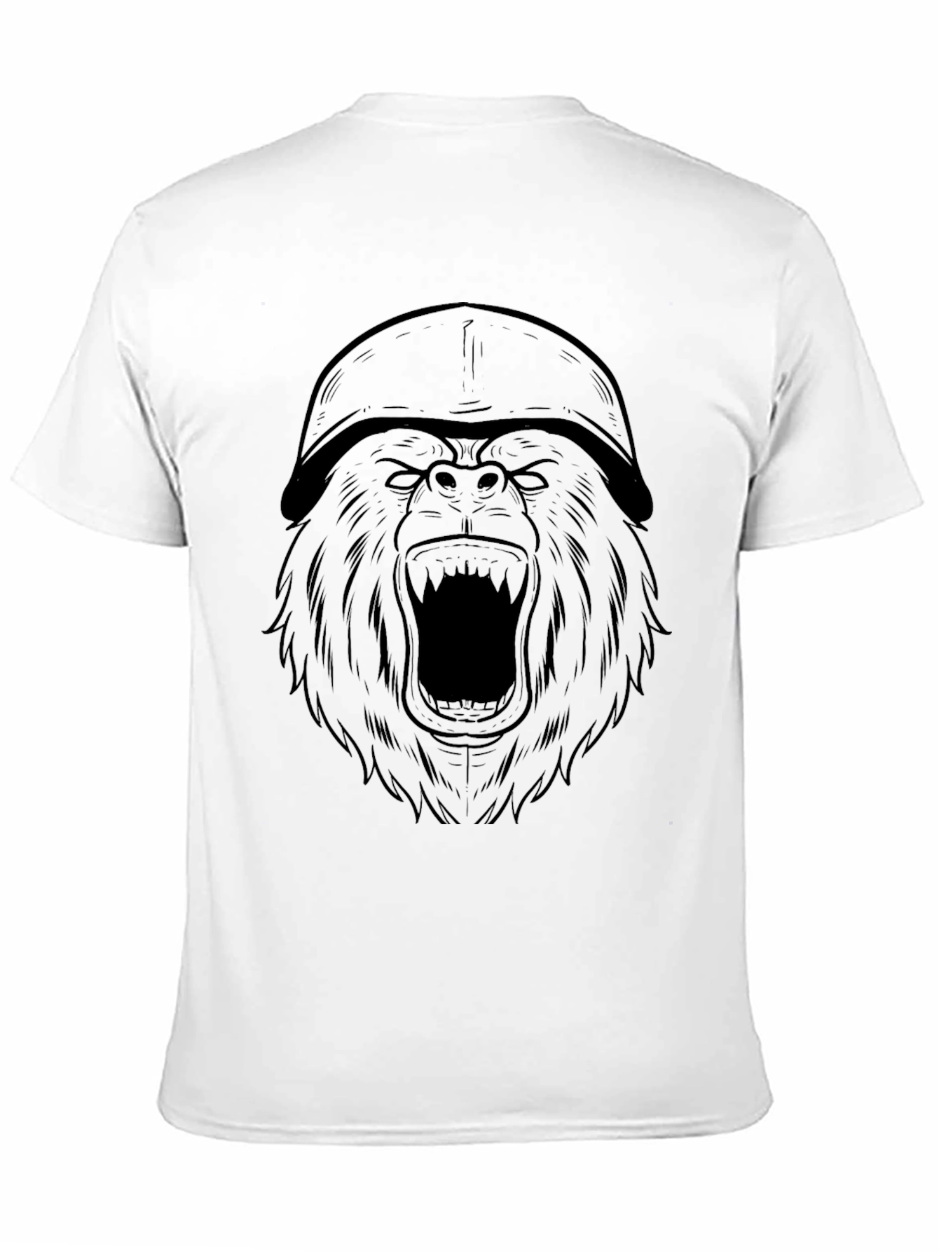 Black Black Gorilla Helmet T-Shirt - Men's Graphic Tee view 11