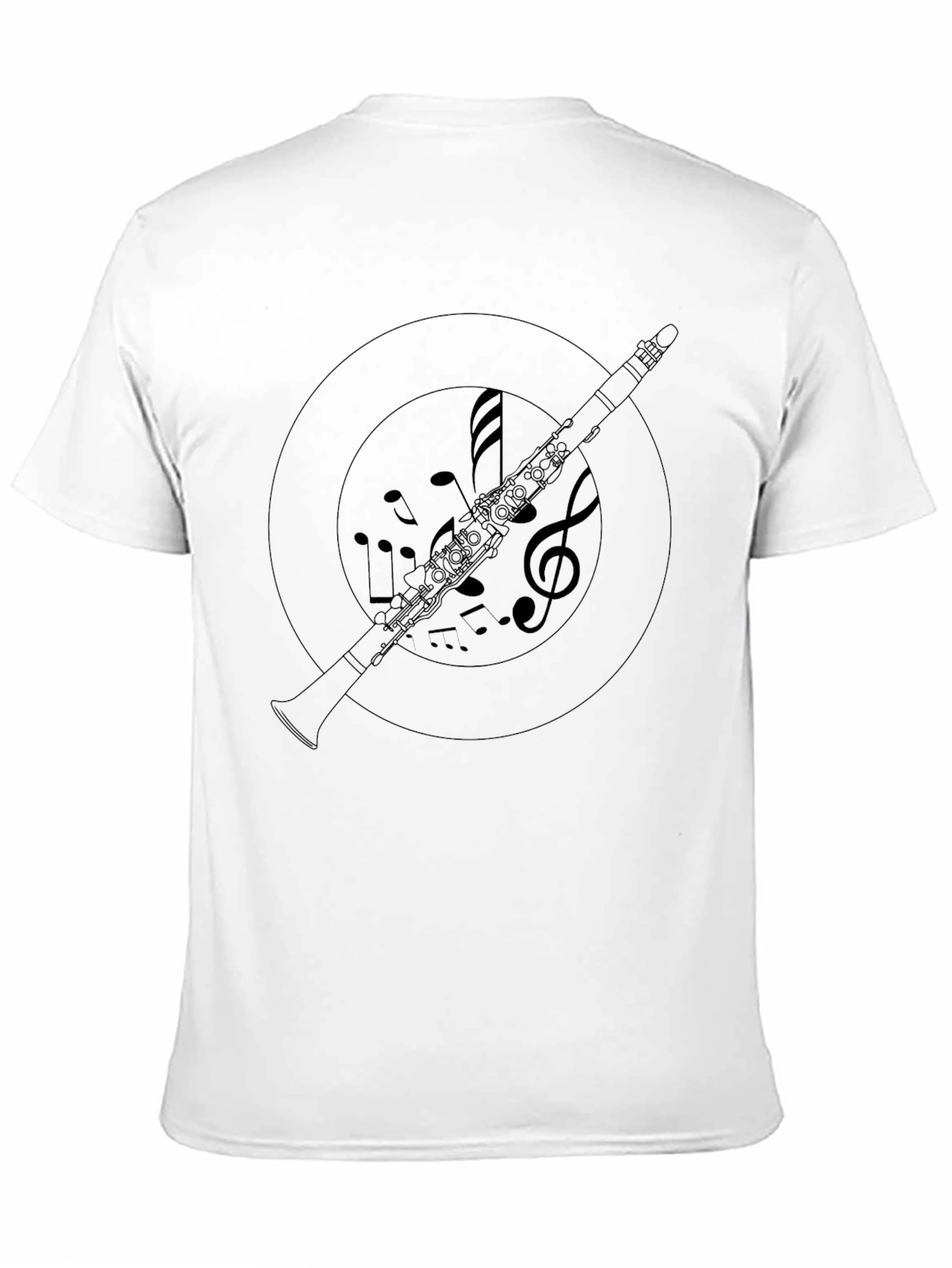 Black Musical Clarinet T-Shirt - Black view 11
