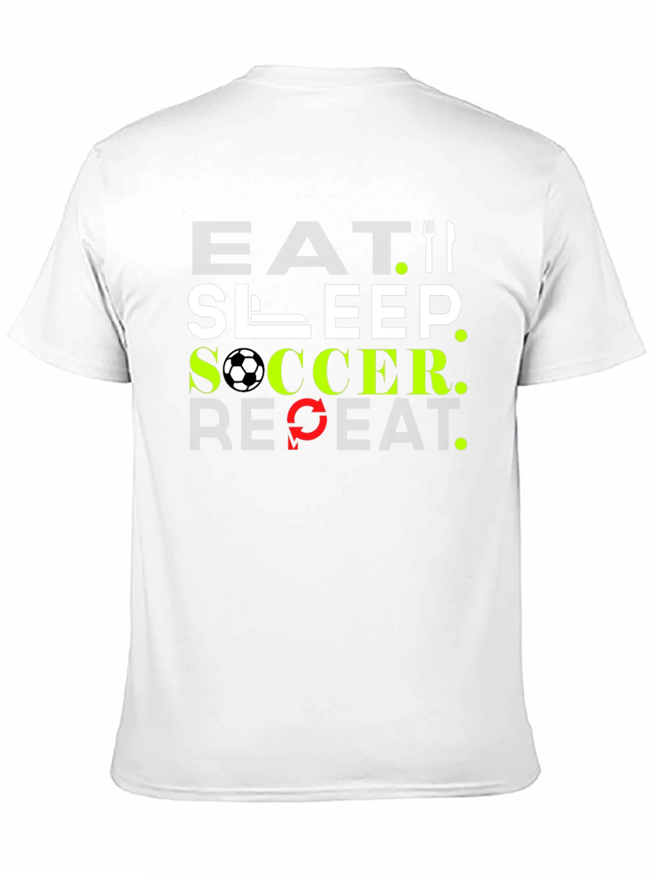 Black Eat Sleep Soccer Repeat Black T-Shirt view 11