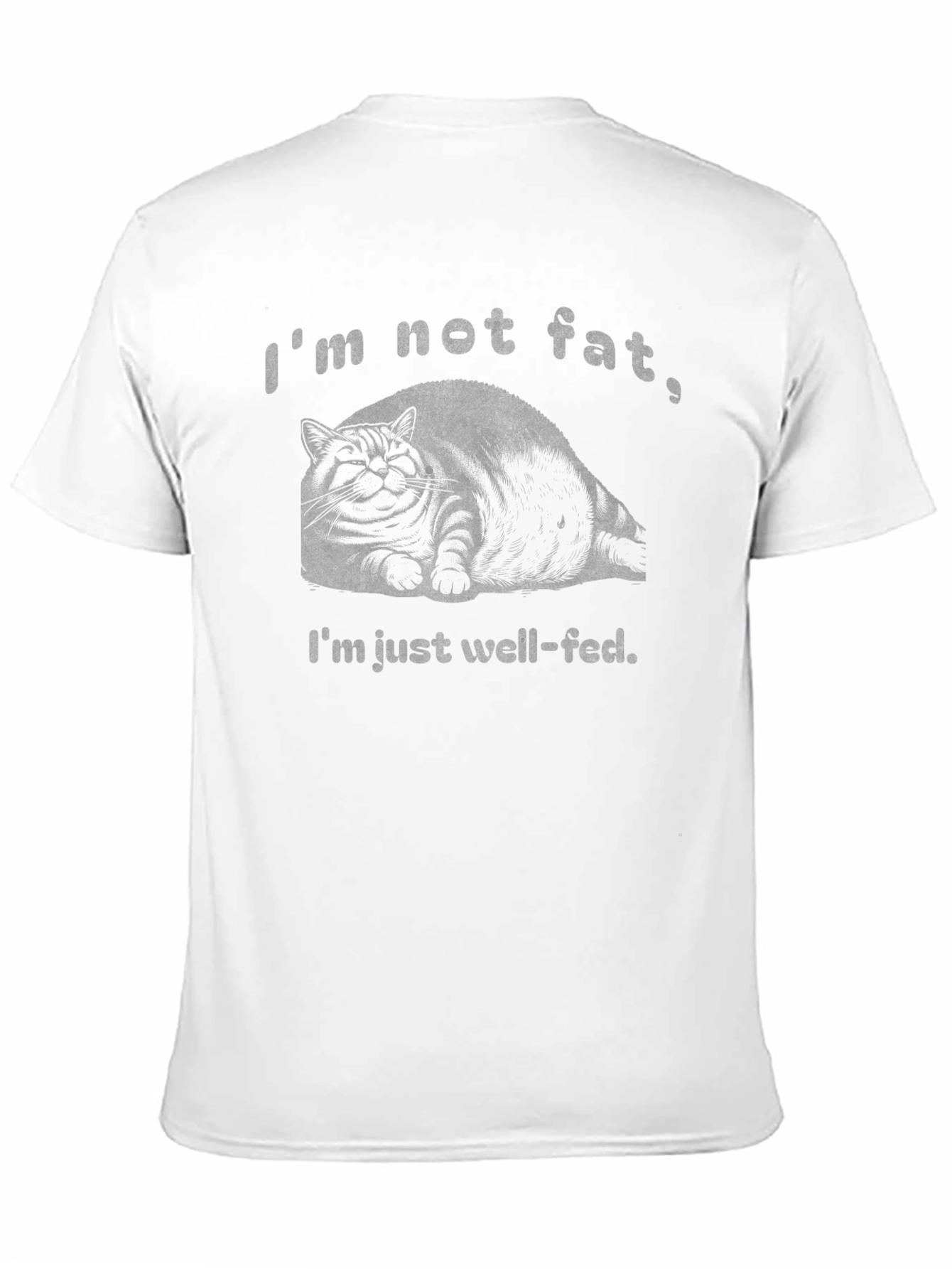 Black Funny Cat T-Shirt - I'm Not Fat, Well-Fed view 11