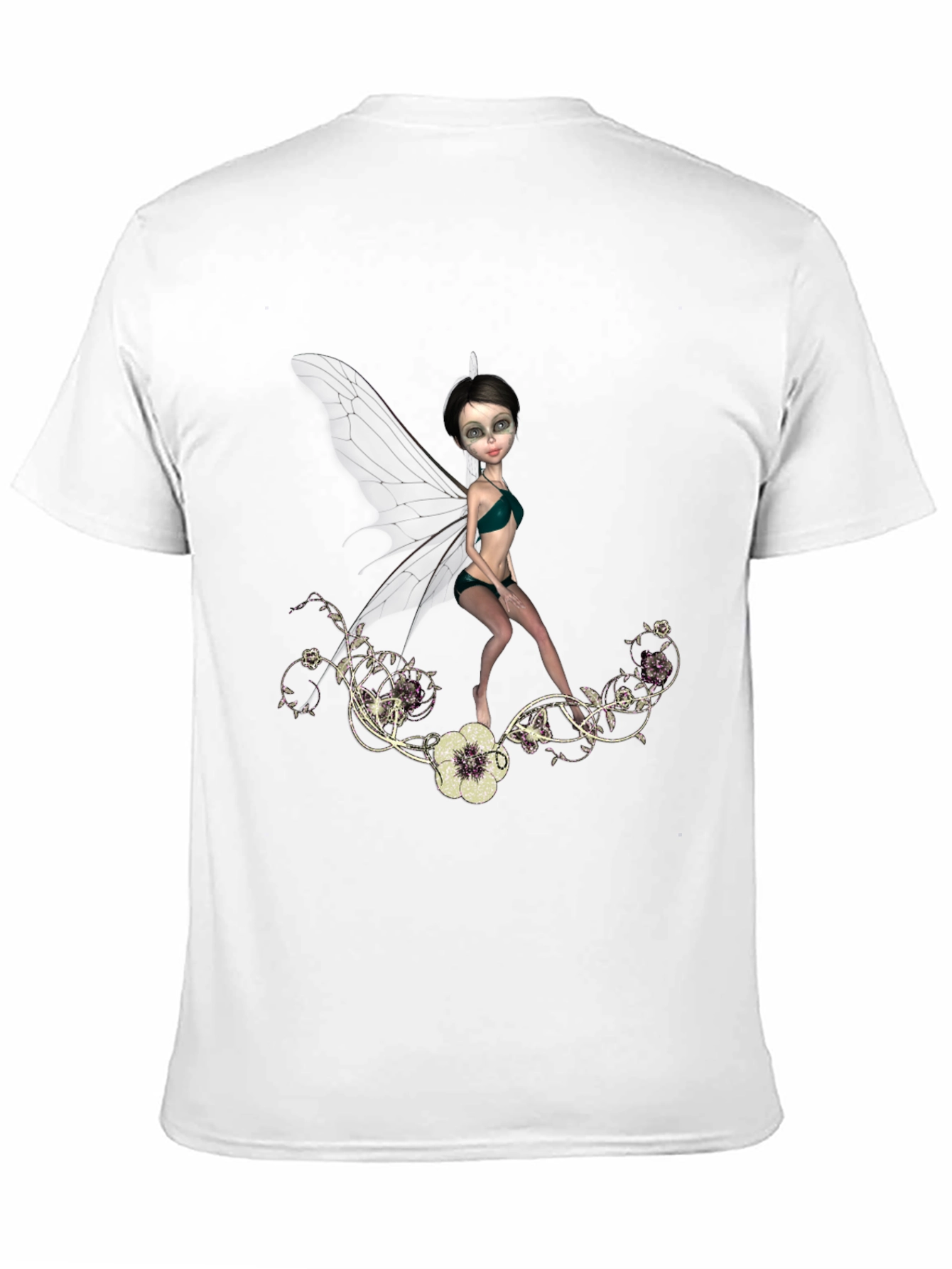 Black Fairy Graphic T-Shirt - Fantasy Art Tee view 11