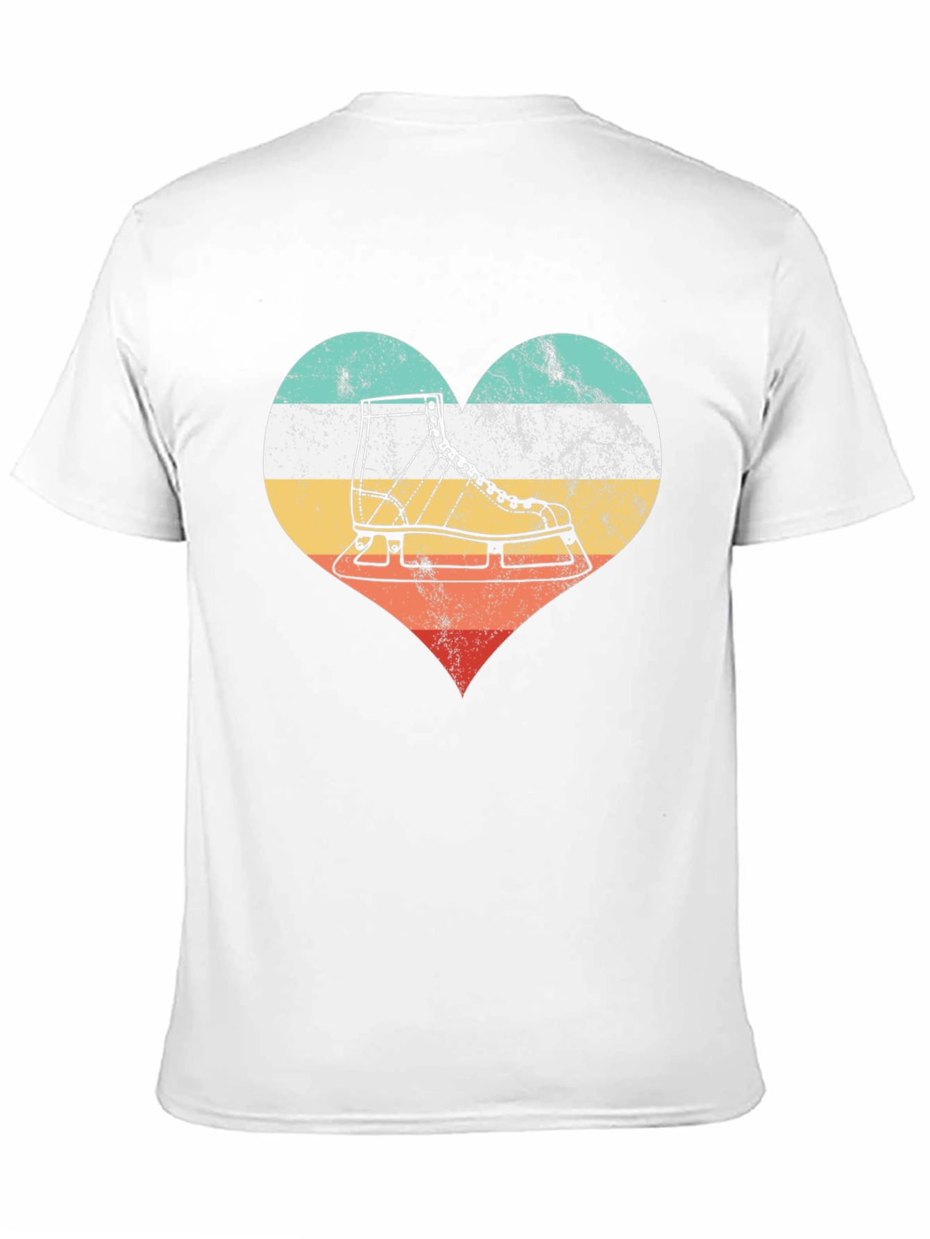 Black Vintage Ice Skate Heart T-Shirt view 11