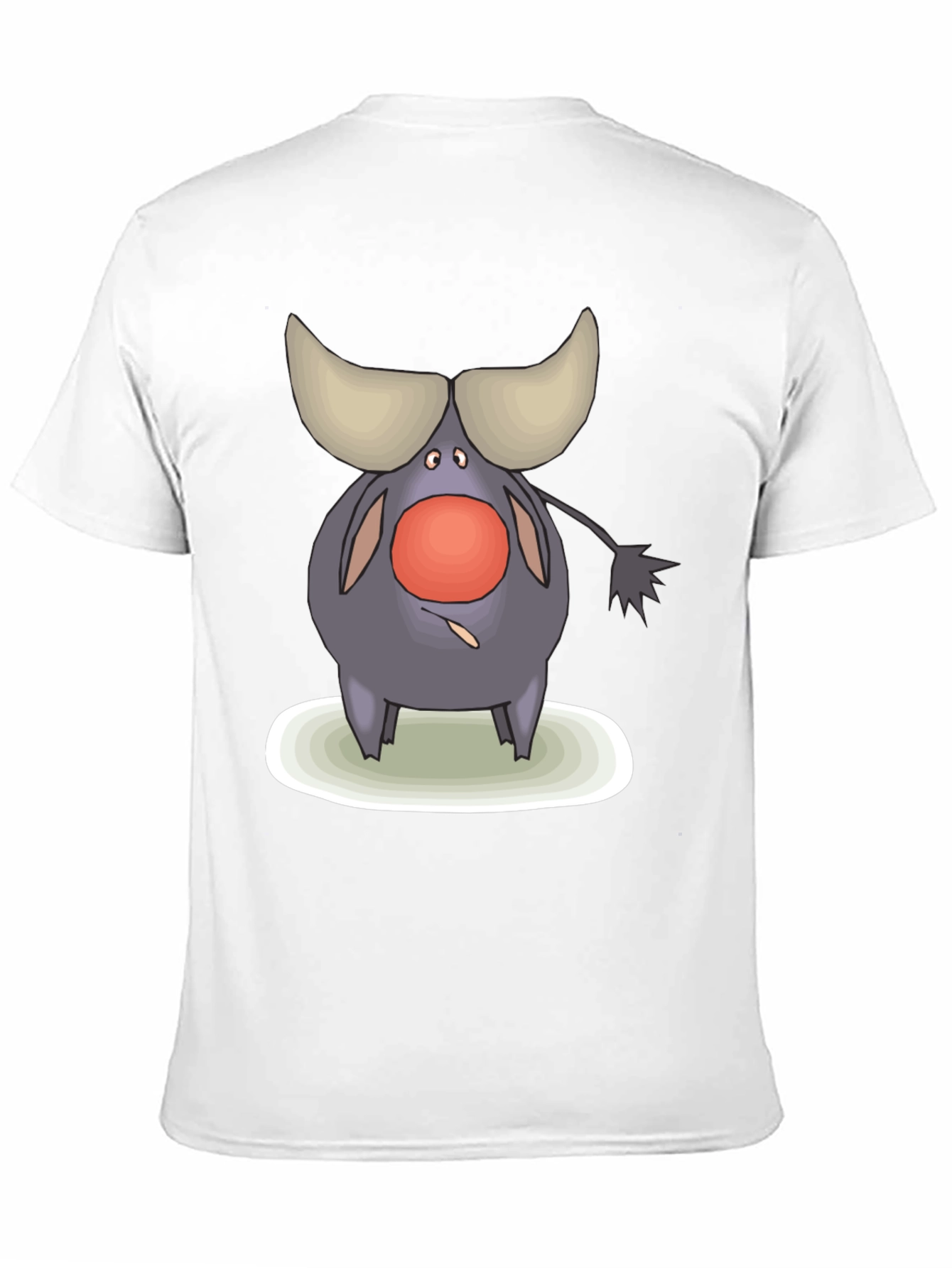 Black Cartoon Buffalo Graphic Tee - Black Cotton Comfort view 11