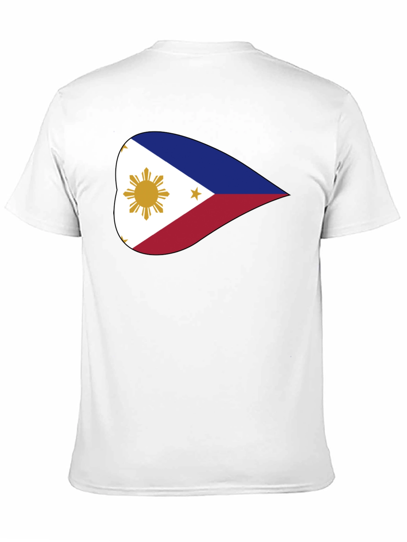 Black Philippine Flag Heart Graphic Black T-Shirt view 11