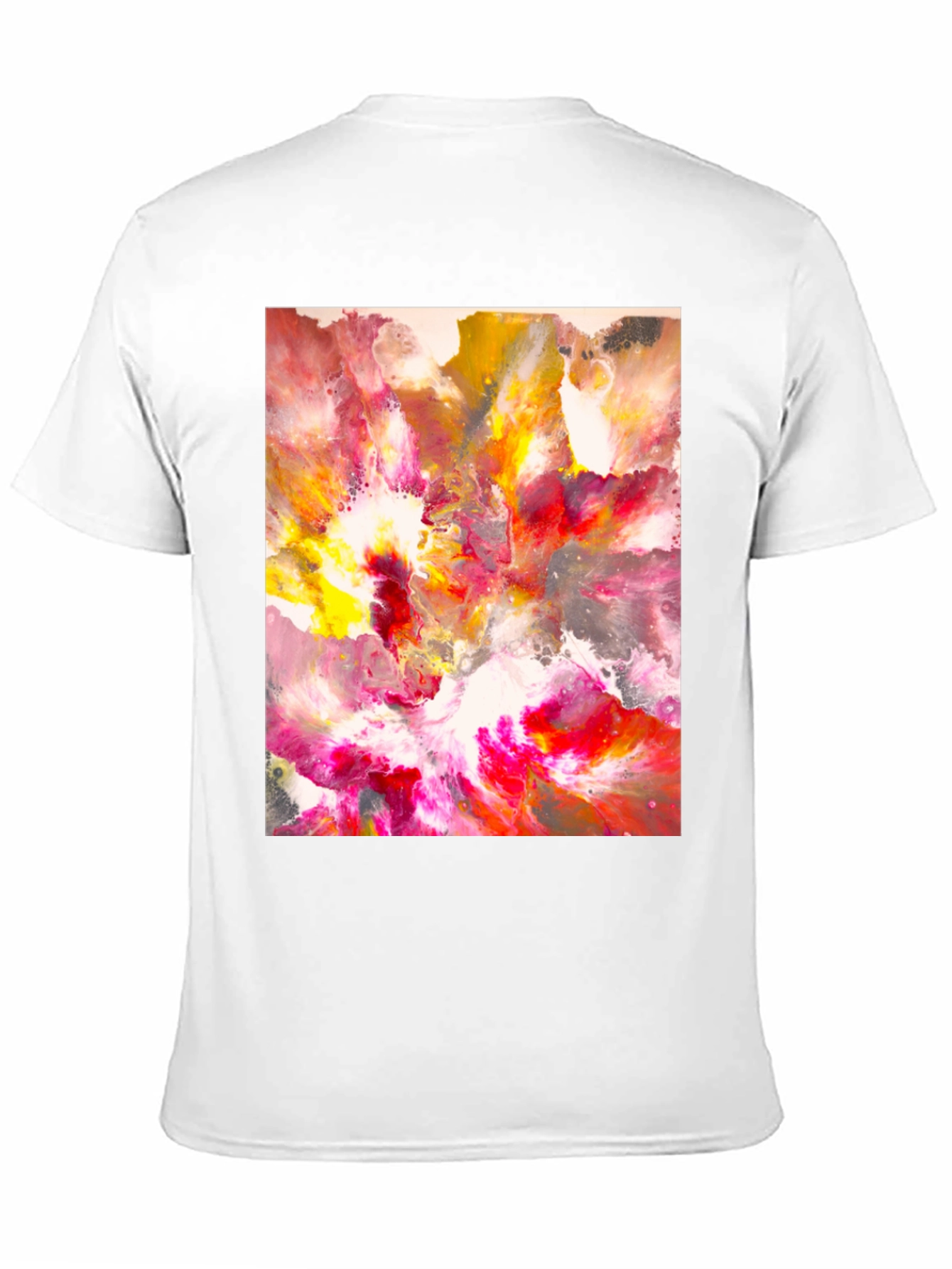 Black Abstract Art Tee - Vibrant Colors, Unique Design view 11
