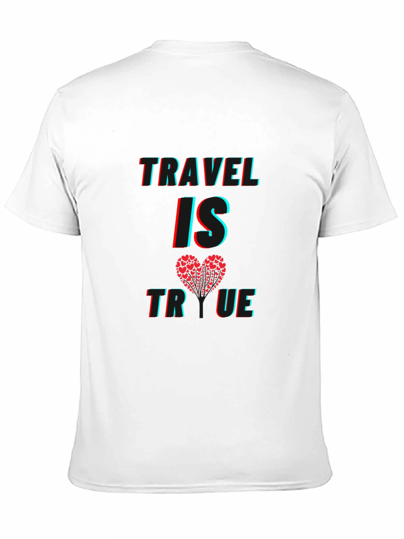 Black Travel Is True Heart Graphic Tee - Soft Cotton Blend view 11