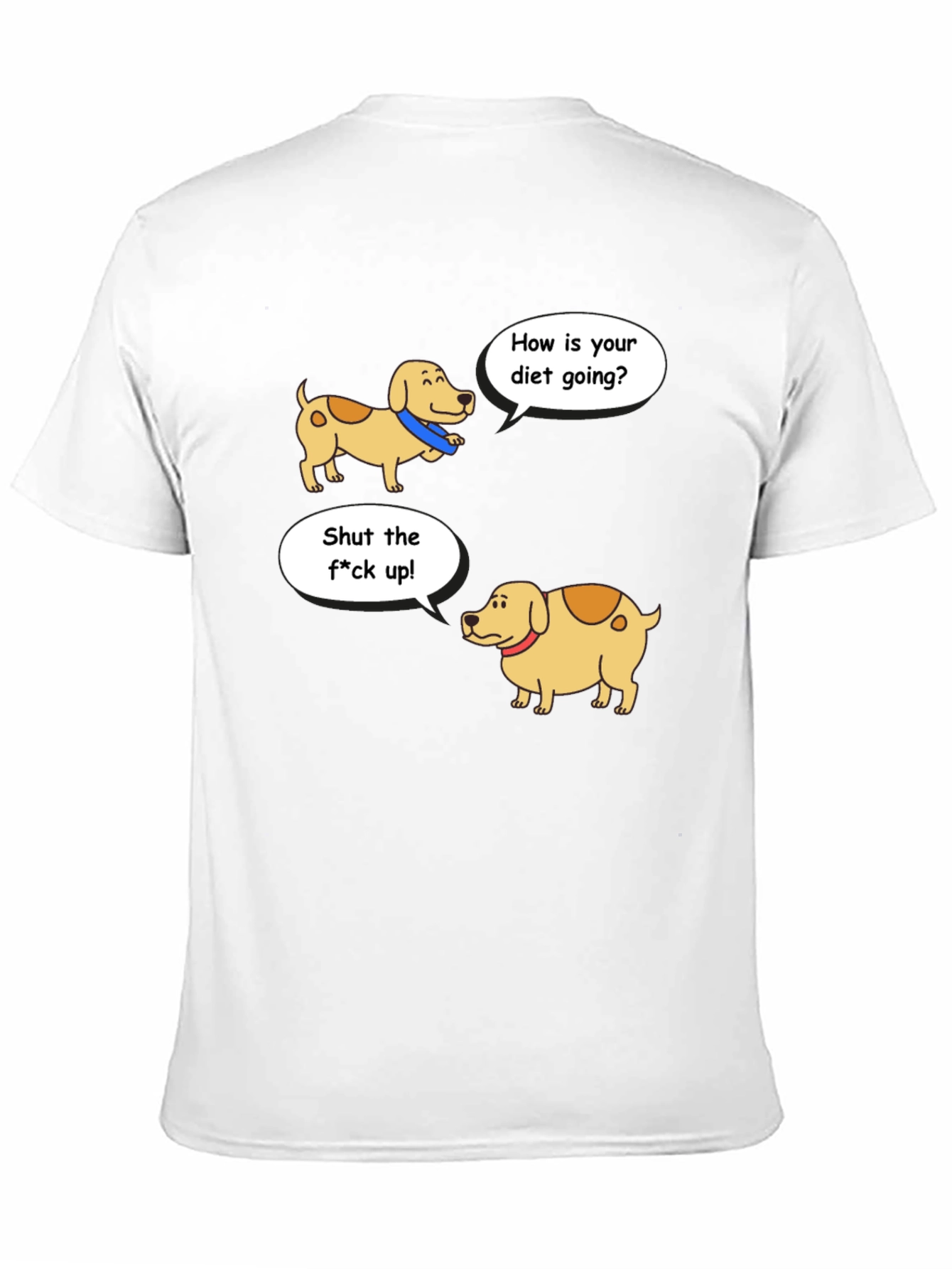 Black Funny Diet Dog Cartoon T-Shirt view 11