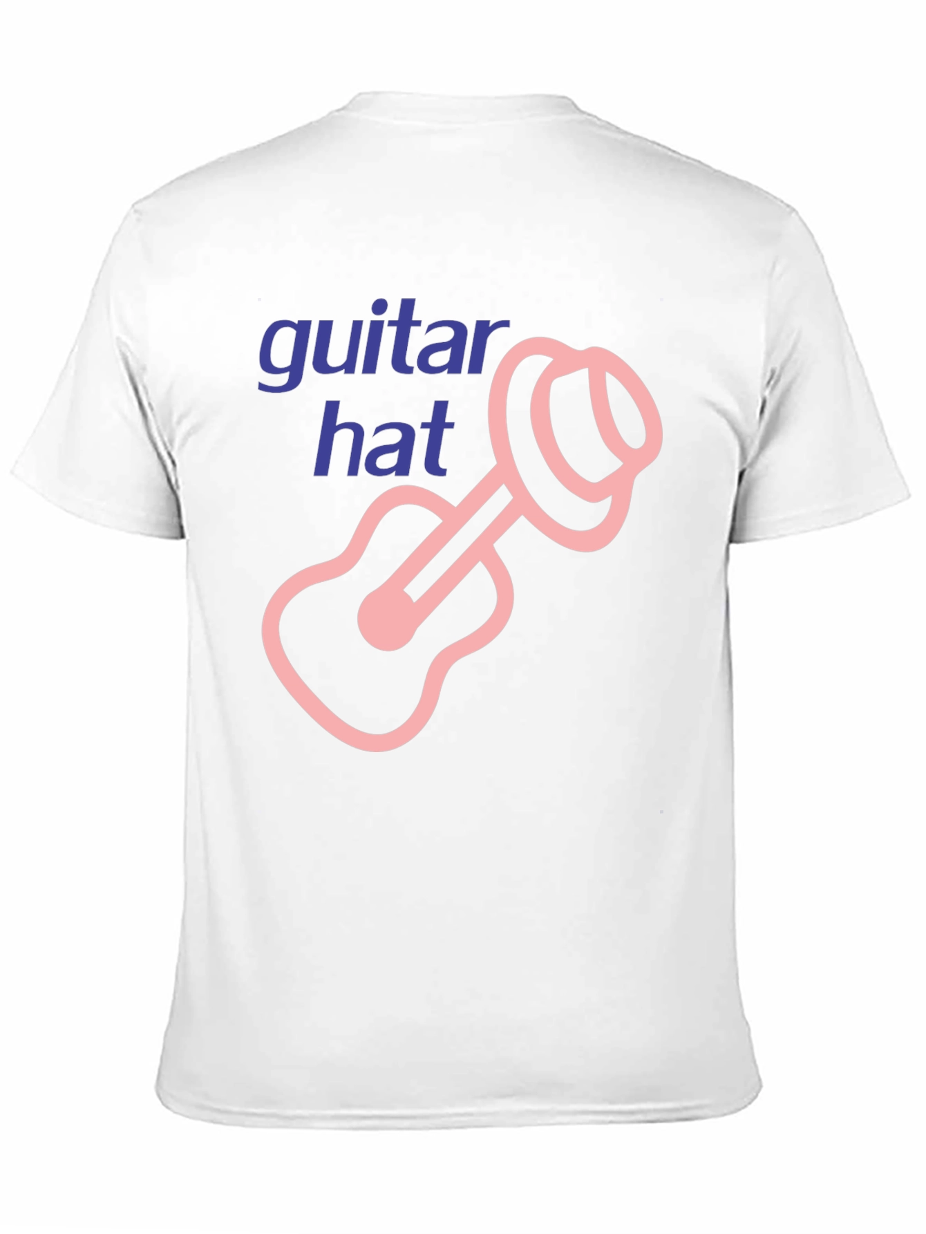 Black Guitar Hat Graphic Tee - Black Cotton T-Shirt view 11