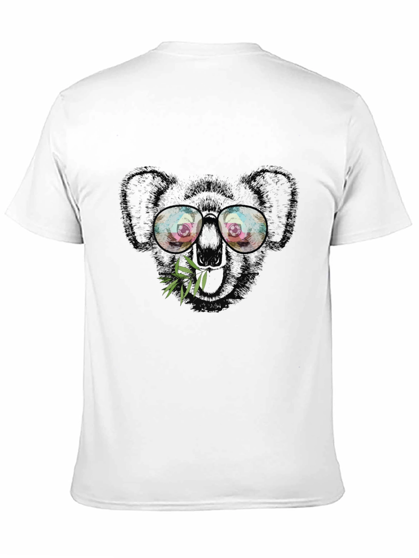 Black Cool Koala Graphic Tee - Black Cotton T-Shirt view 11