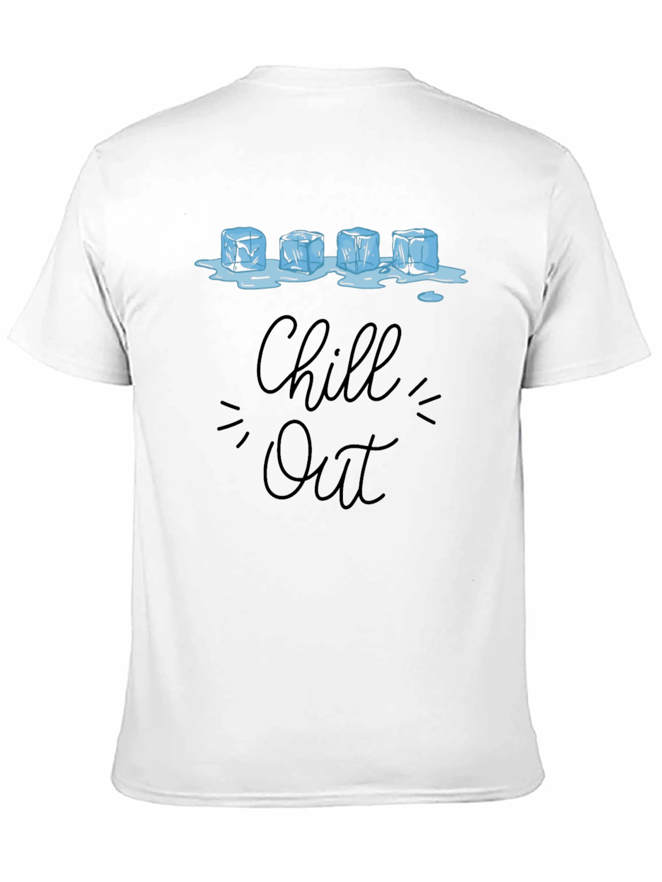 Black Chill Out Ice Cube Graphic T-Shirt - Relax & Cool Down view 11