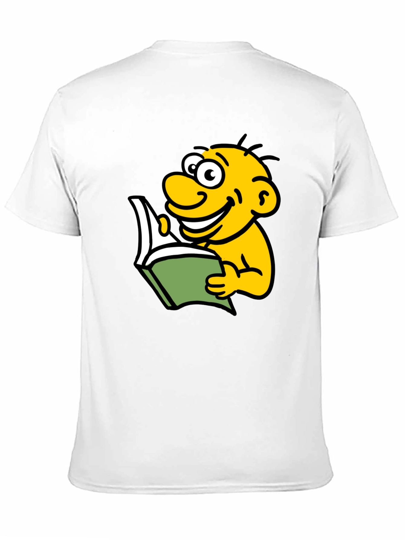 Black Cartoon Character Reading T-Shirt view 11
