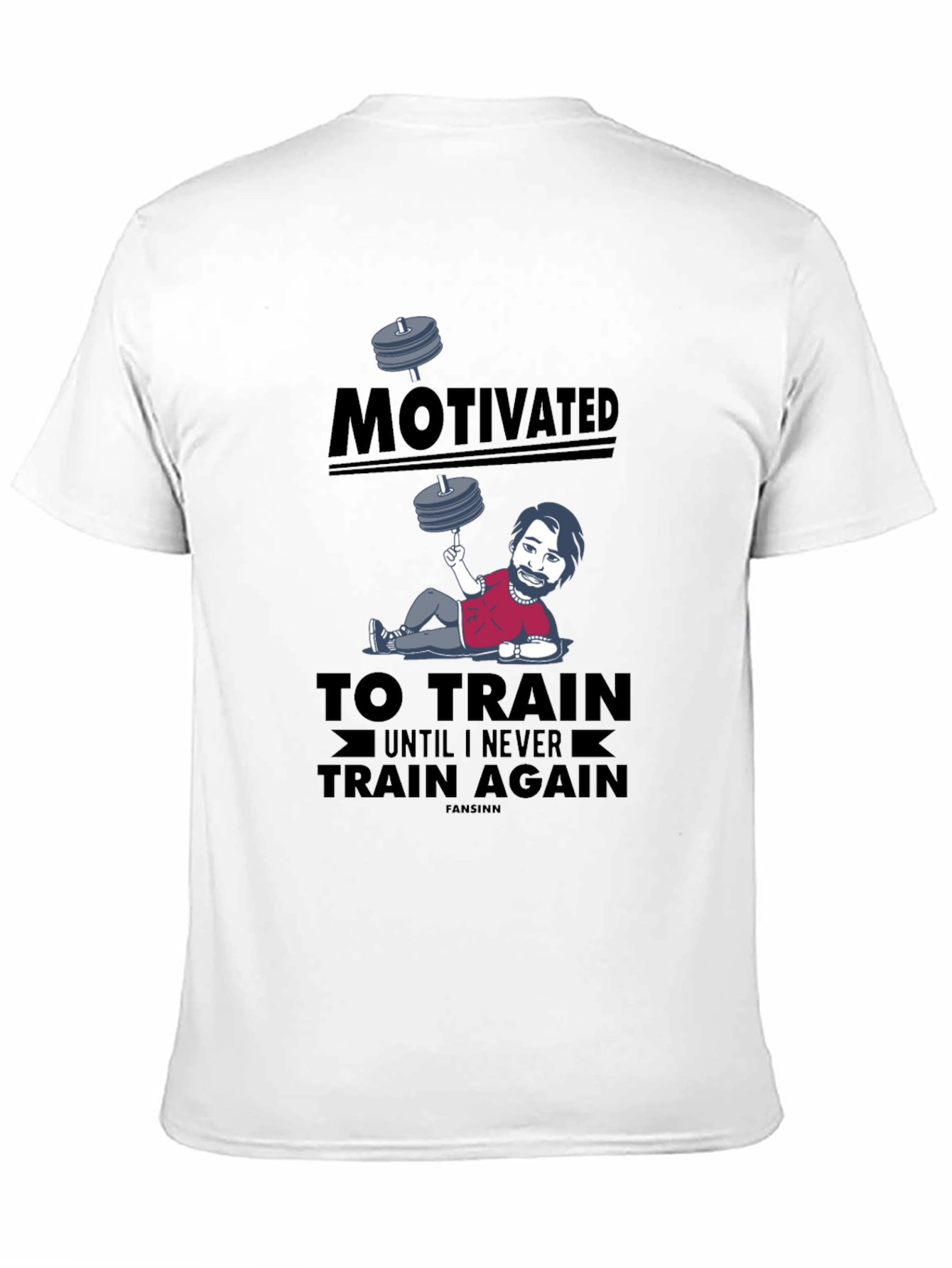 Black Motivated to Train Graphic Tee - Funny Workout Shirt view 11