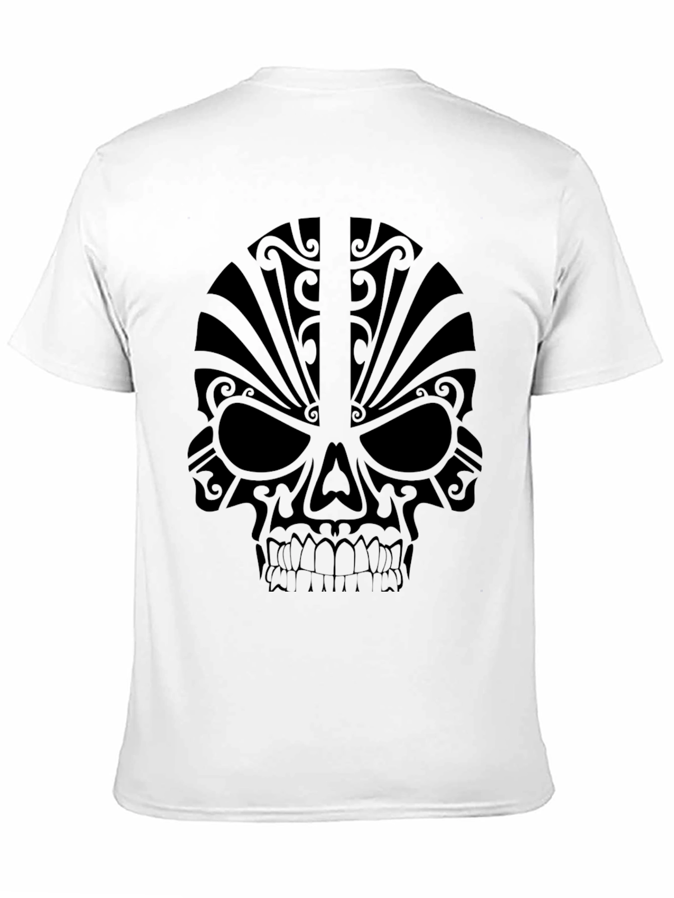 Black Men's Black Skull Graphic Tee view 11