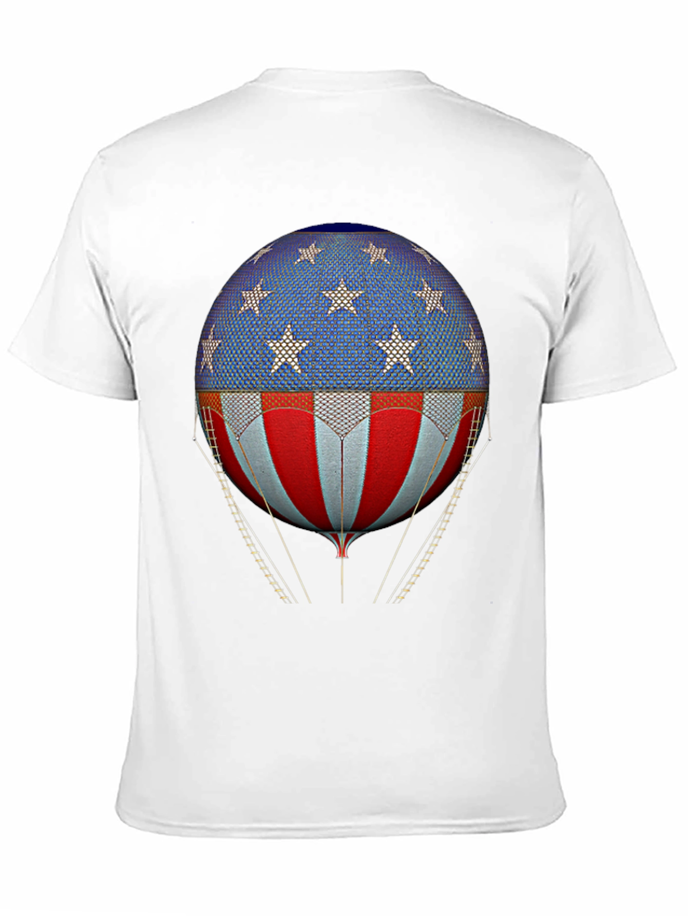 Black American Flag Hot Air Balloon Graphic Tee view 11